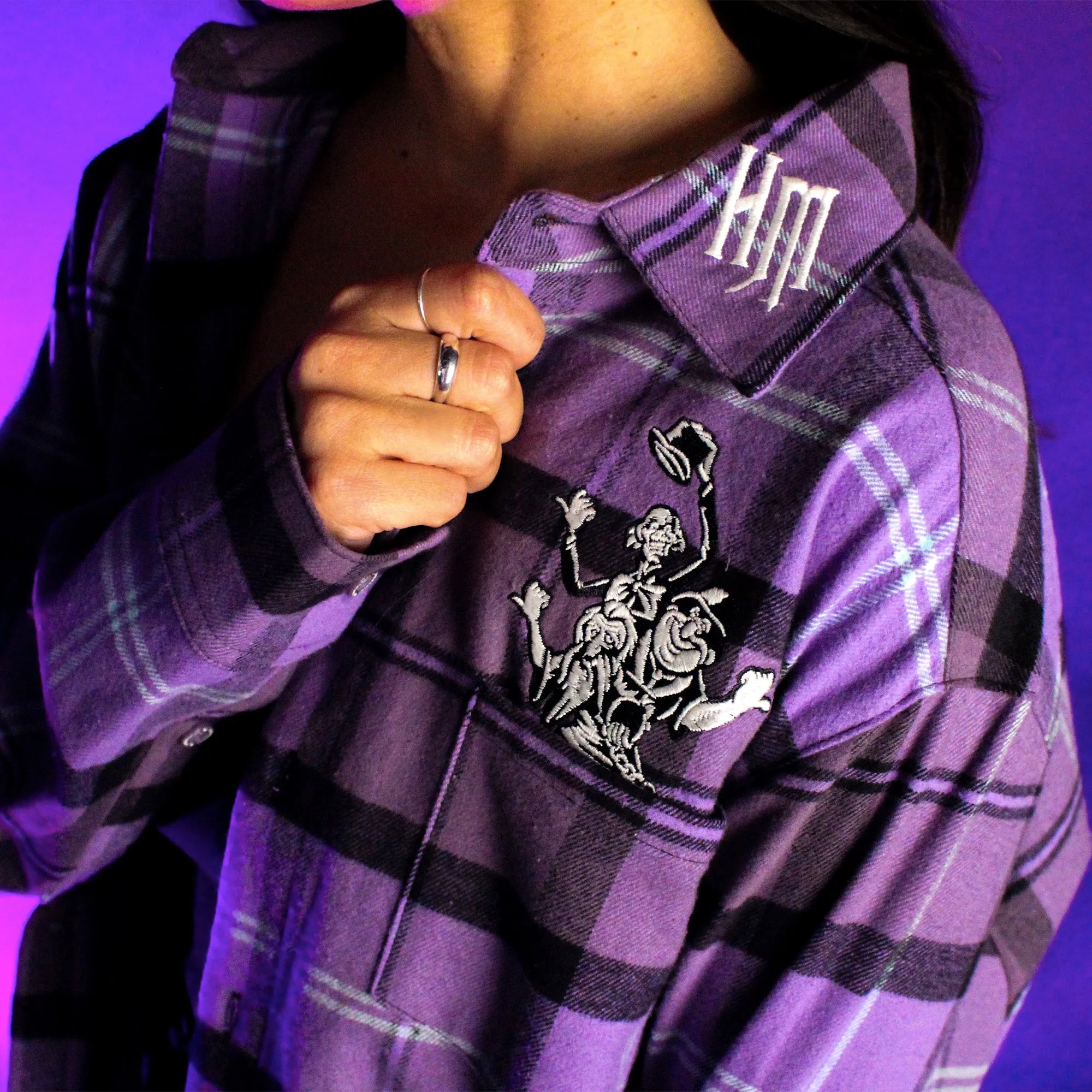 Haunted Mansion Glow Hitchhiking Ghosts Flannel II sold by Cakeworthy product image thumbnail 2