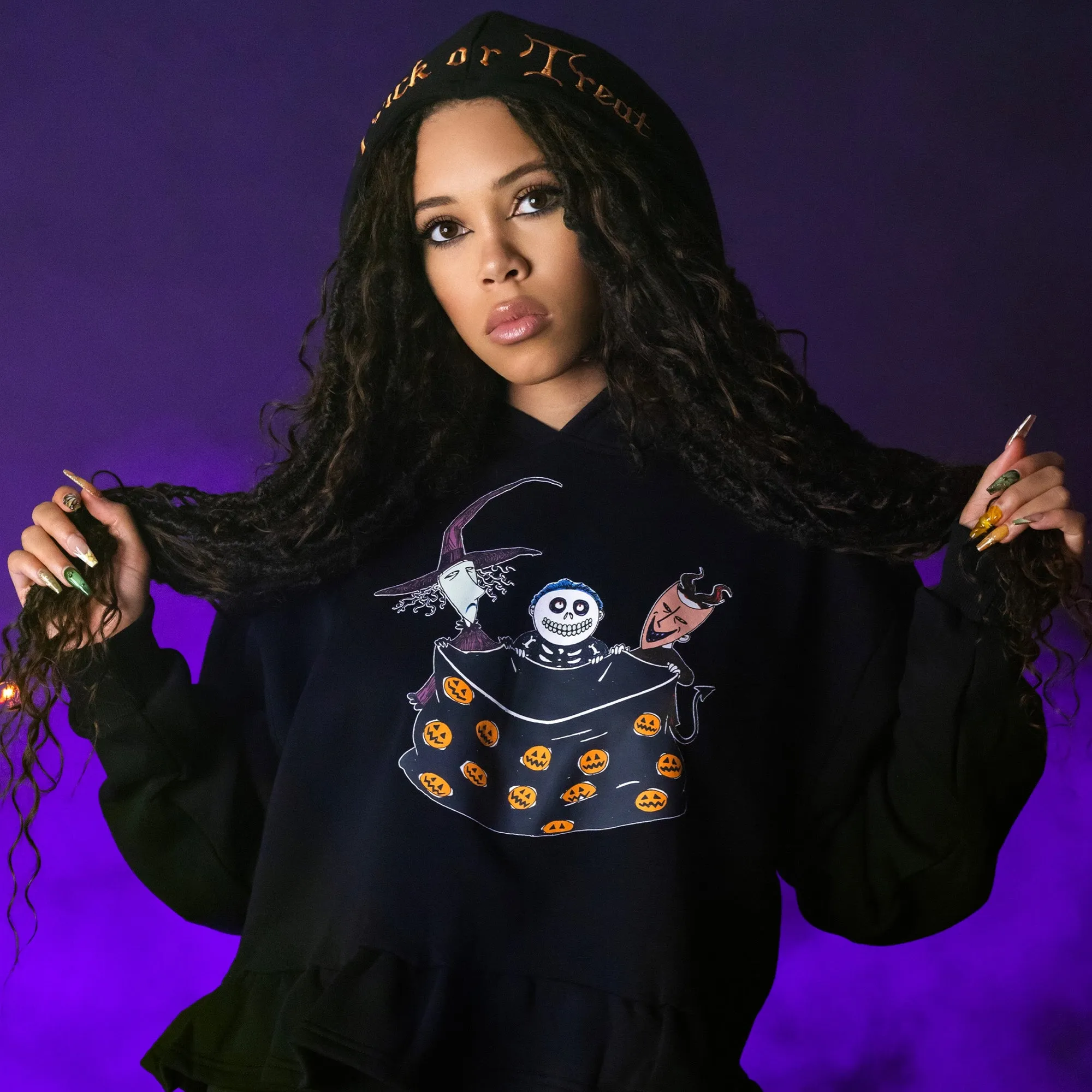 Trick or Treaters Ruffle Hoodie sold by Cakeworthy product image thumbnail 4