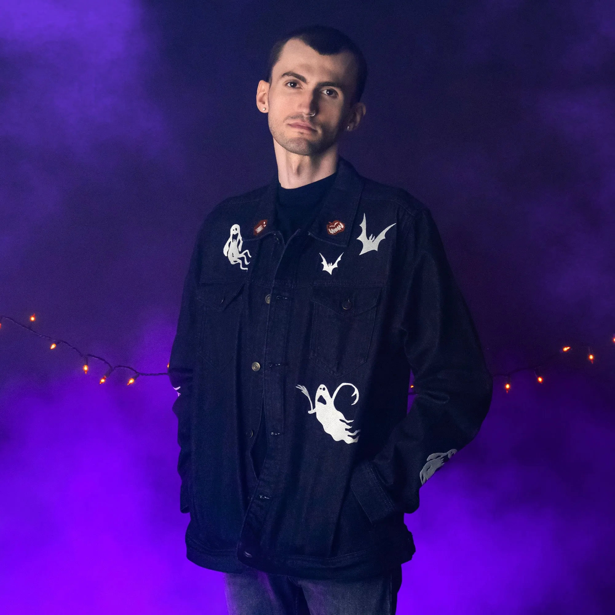 NMBC Everybody Scream Glow Denim Jacket sold by Cakeworthy product image thumbnail 2