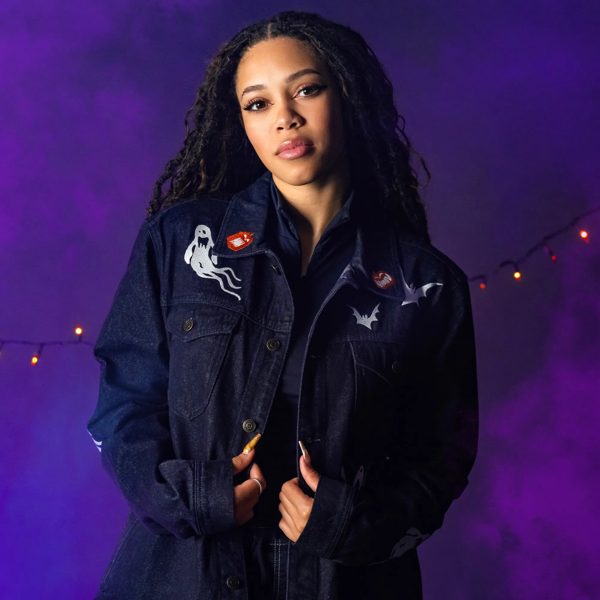 NMBC Everybody Scream Glow Denim Jacket sold by Cakeworthy product image thumbnail 5