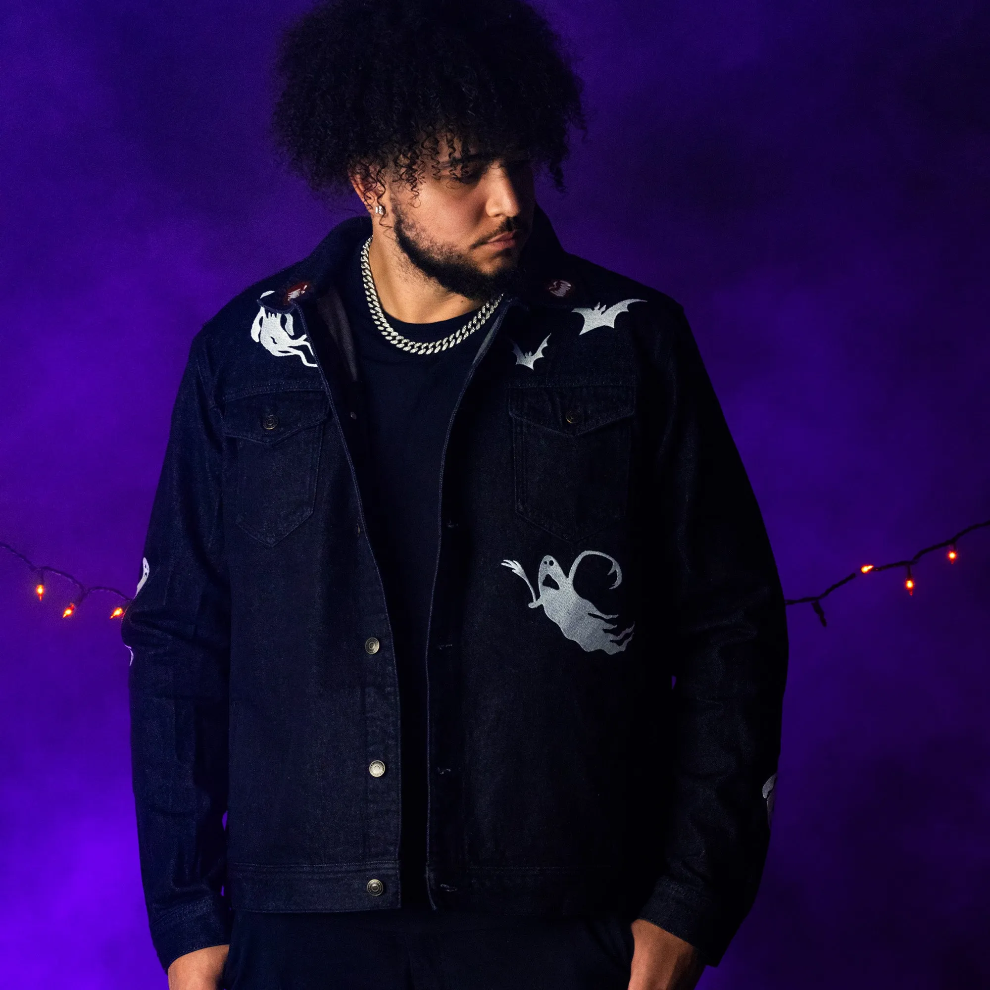 NMBC Everybody Scream Glow Denim Jacket sold by Cakeworthy product image thumbnail 4