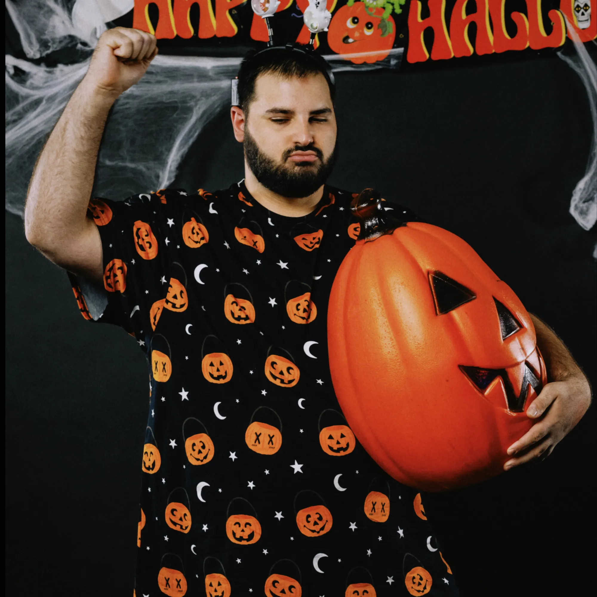 Scareworthy Pumpkin Bucket T-Shirt Dress sold by Cakeworthy product image thumbnail 5
