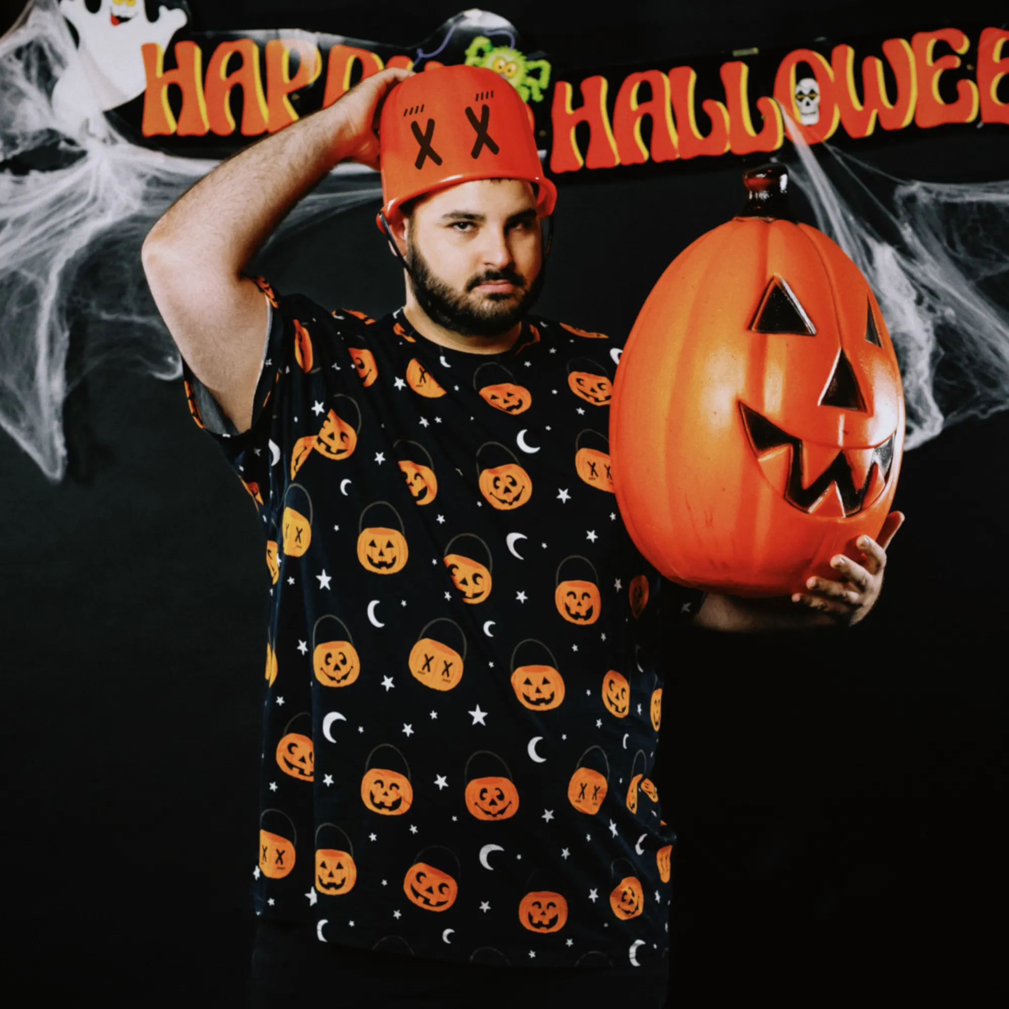 Scareworthy Pumpkin Bucket T-Shirt Dress sold by Cakeworthy product image thumbnail 2