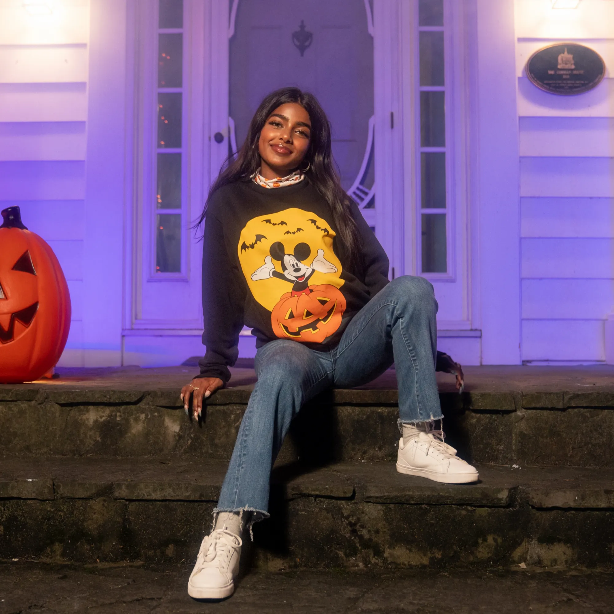 Mickey Pumpkin Collared Crewneck sold by Cakeworthy product image thumbnail 3