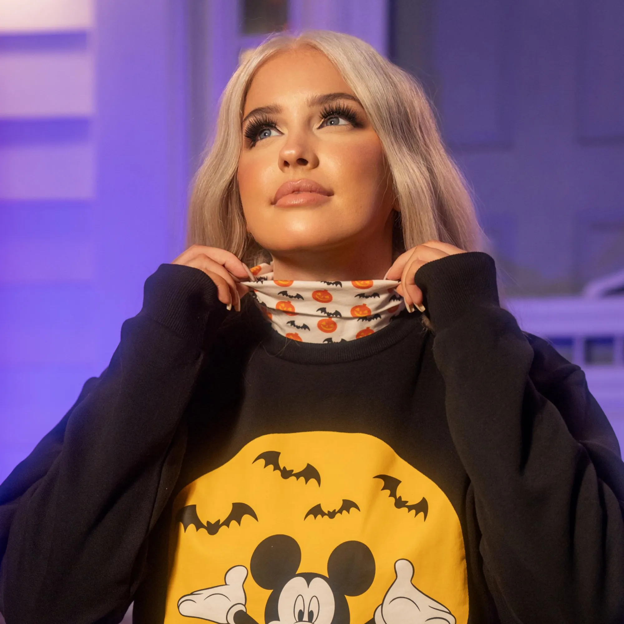 Mickey Pumpkin Collared Crewneck sold by Cakeworthy product image thumbnail 2
