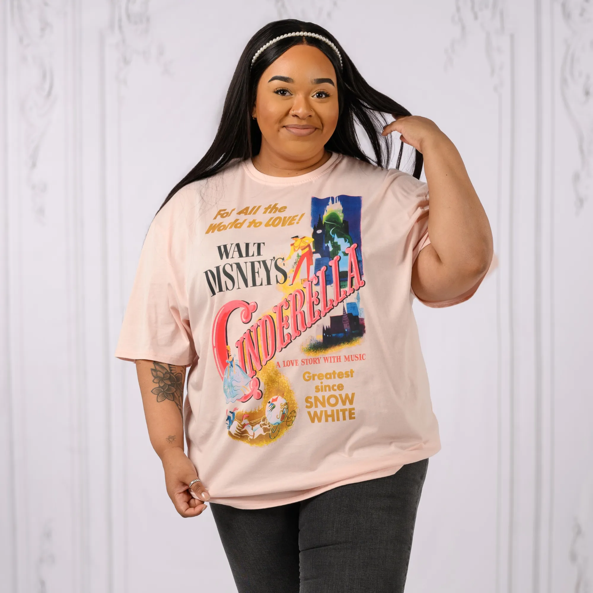 Cinderella Poster Drop Sleeve T-Shirt sold by Cakeworthy