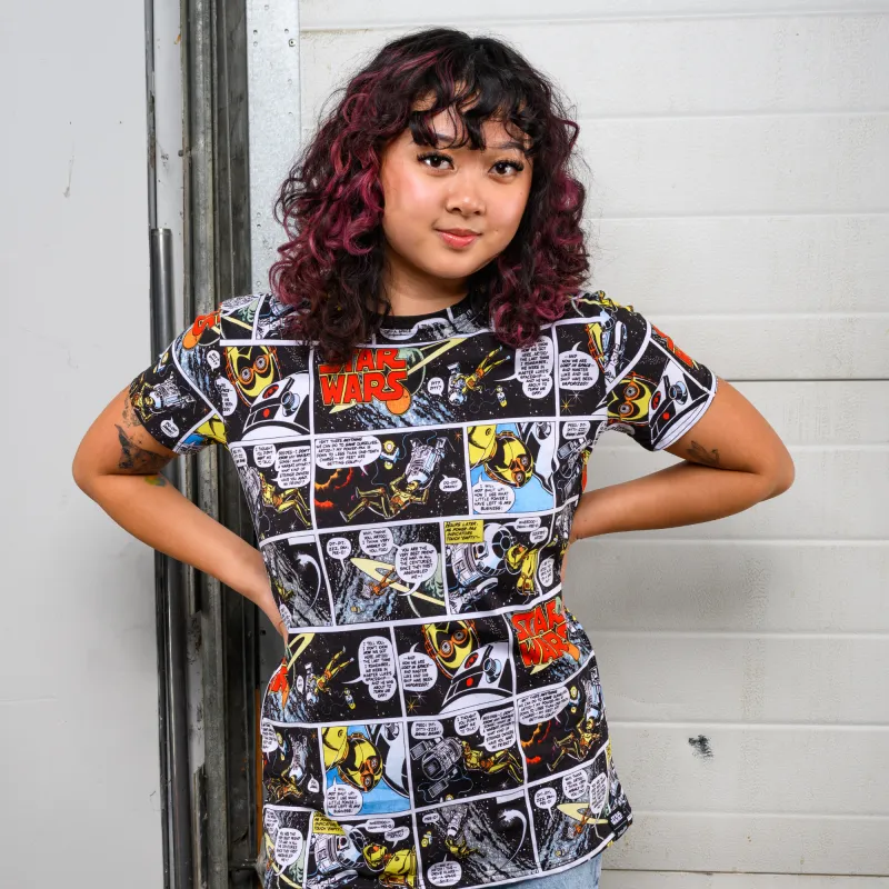 Star Wars Droid Comic AOP T-Shirt sold by Cakeworthy