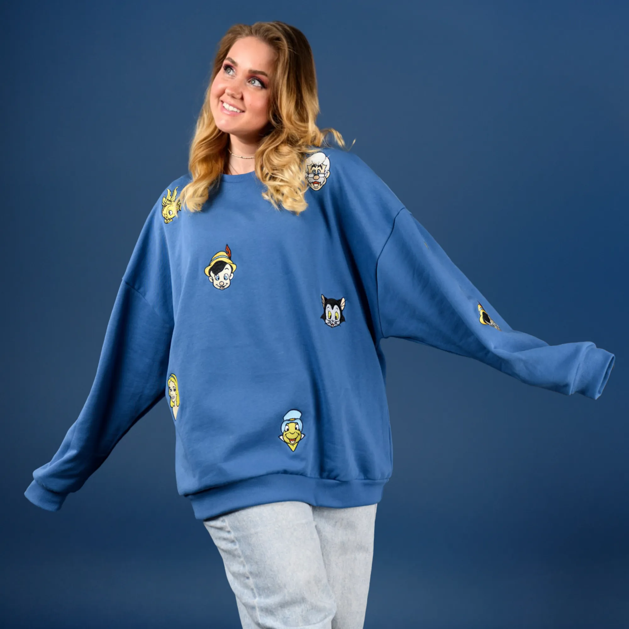 Pinocchio Embroidered Crewneck sold by Cakeworthy