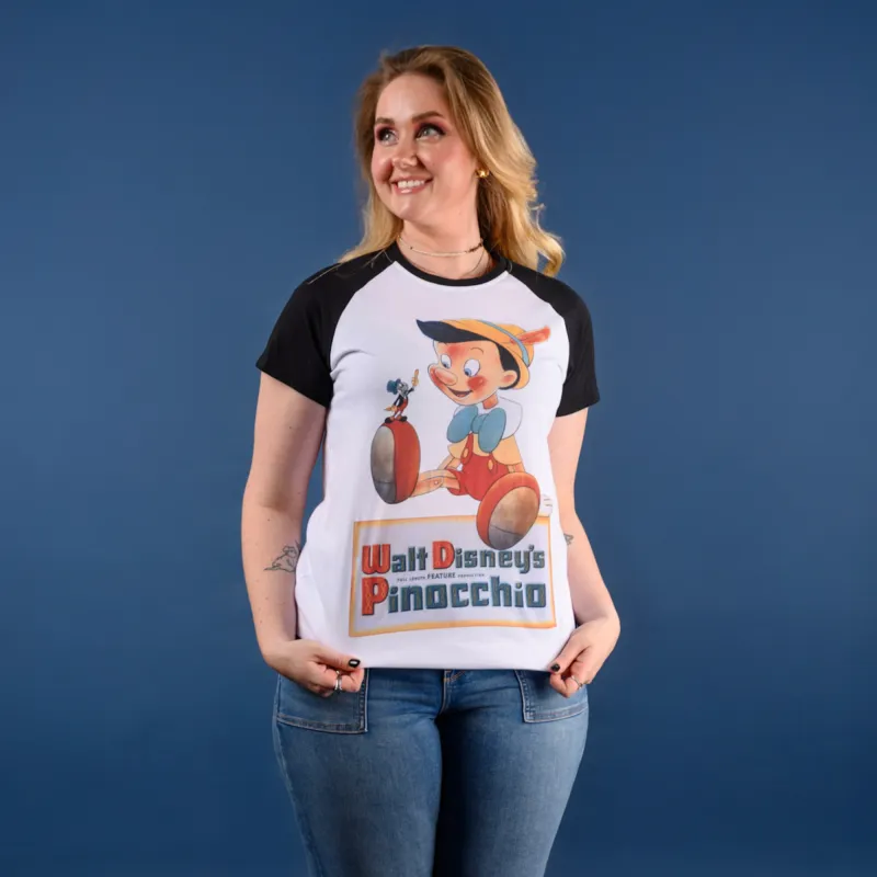 Pinocchio Vintage Raglan T-Shirt sold by Cakeworthy