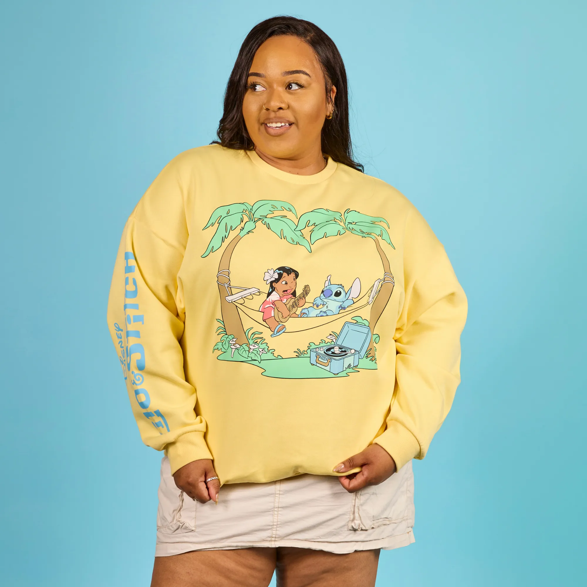 Lilo And Stitch Drop Sleeve Crewneck sold by Cakeworthy