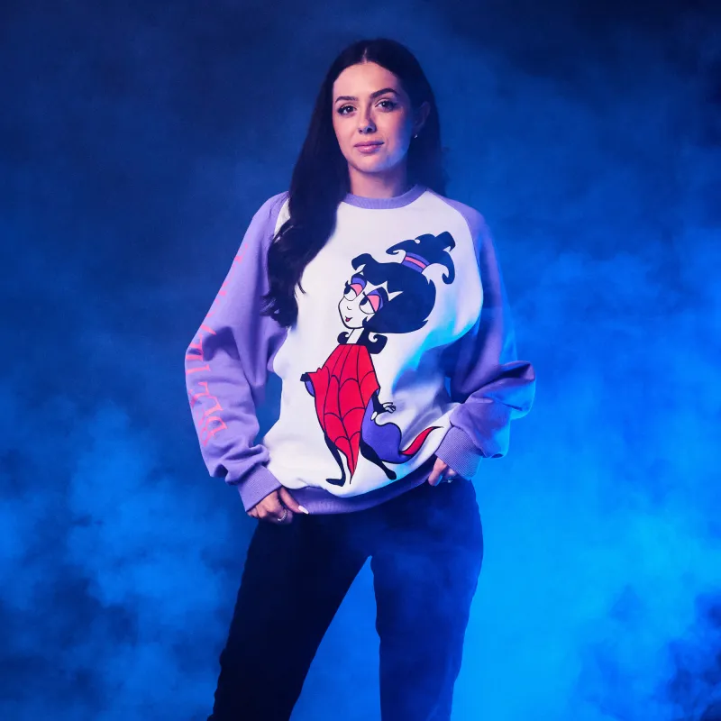 Lydia Deetz Retro Raglan Sweater made by Cakeworthy
