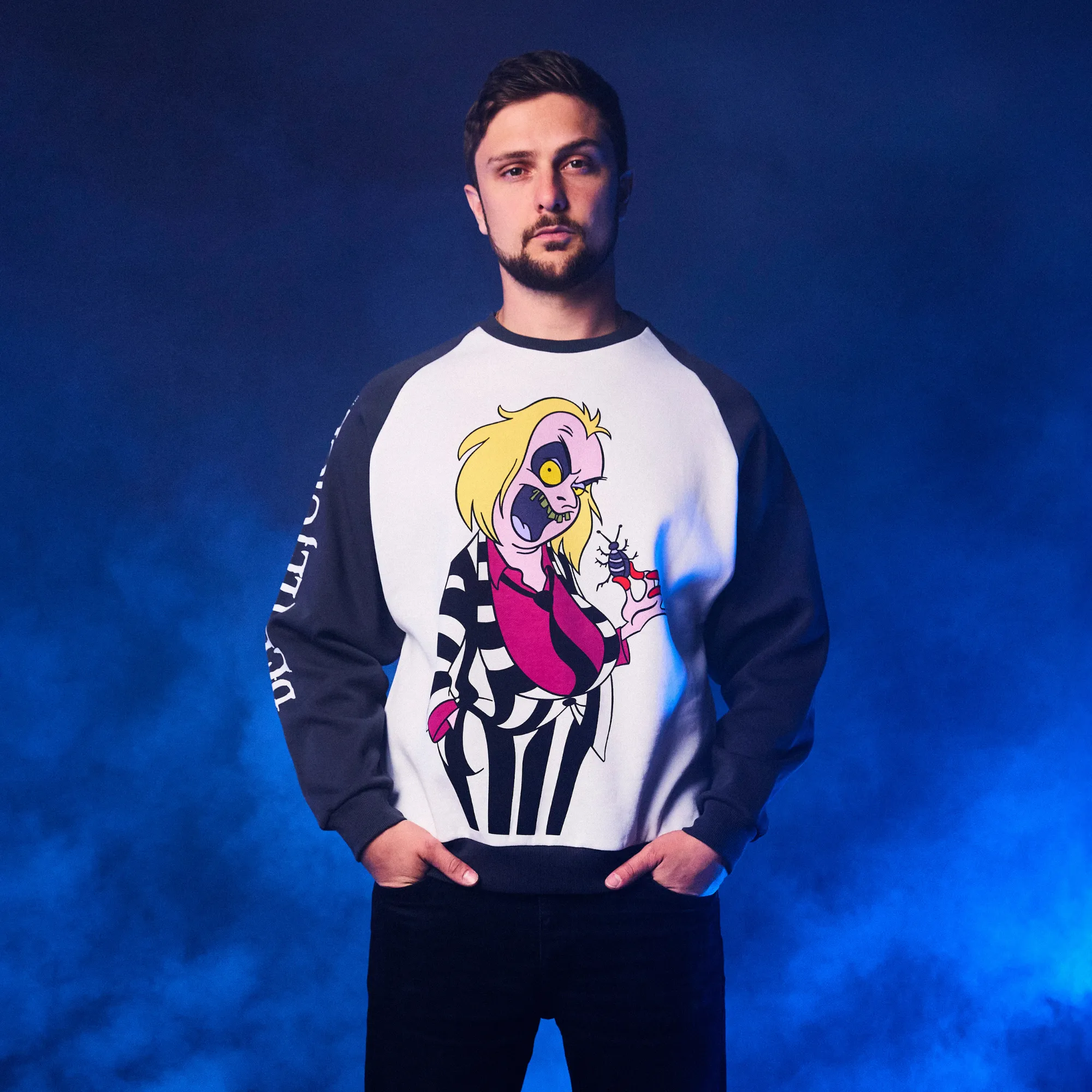 Beetlejuice Retro Raglan Sweater sold by Cakeworthy product image thumbnail 2