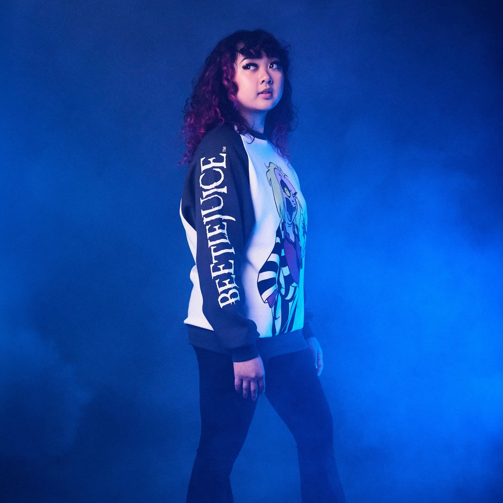 Beetlejuice Retro Raglan Sweater sold by Cakeworthy product image thumbnail 3