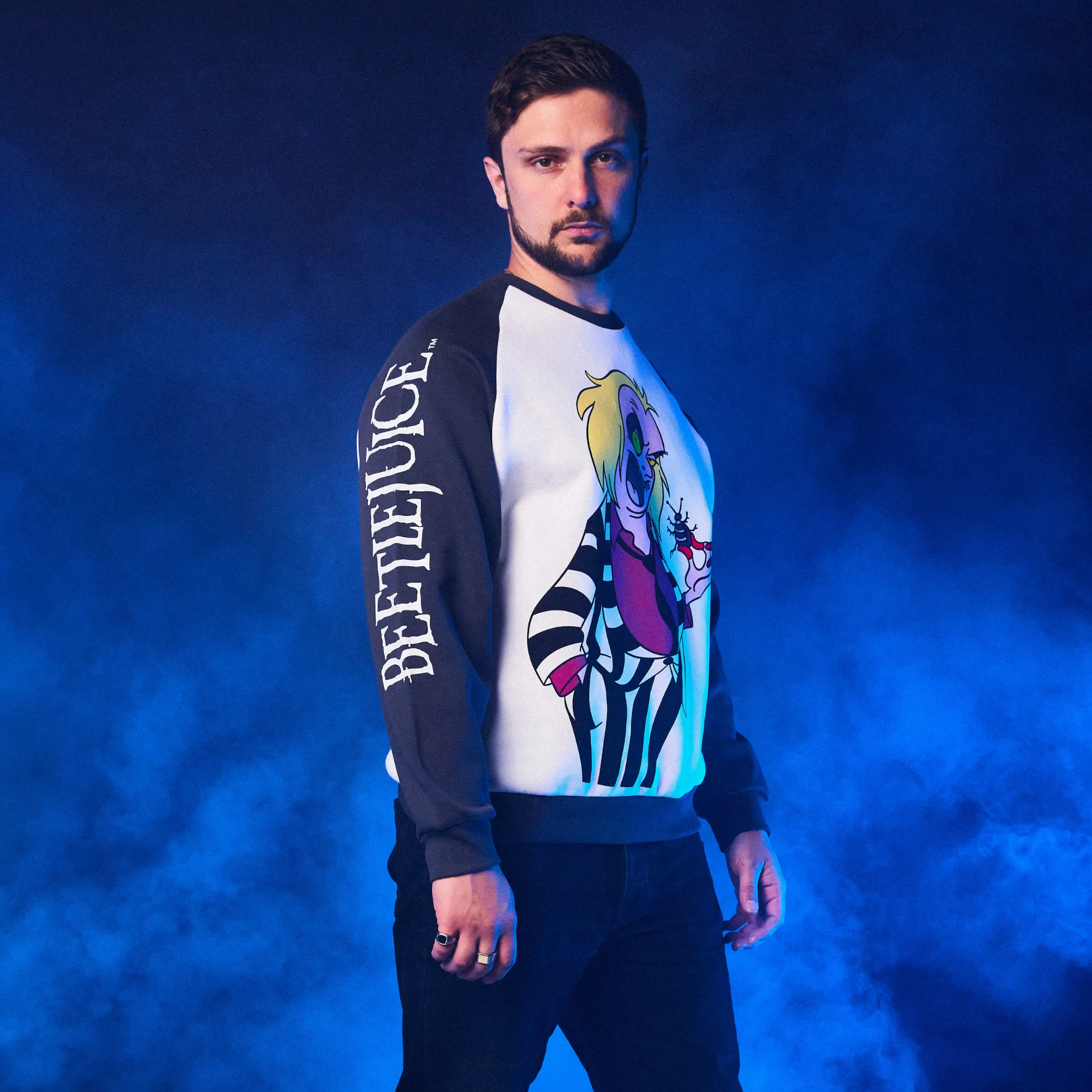 Beetlejuice Retro Raglan Sweater sold by Cakeworthy product image thumbnail 4