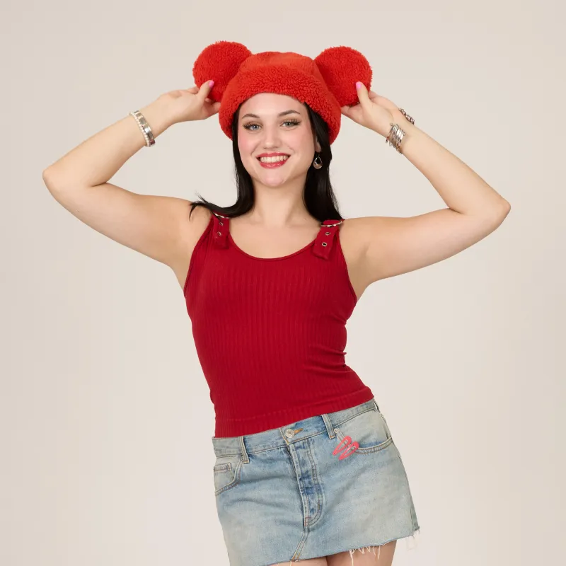 Mickey Sherpa Beanie Strawberry sold by Cakeworthy
