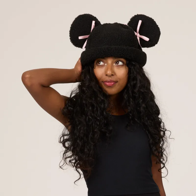 Minnie Sherpa Beanie Pink Bow sold by Cakeworthy