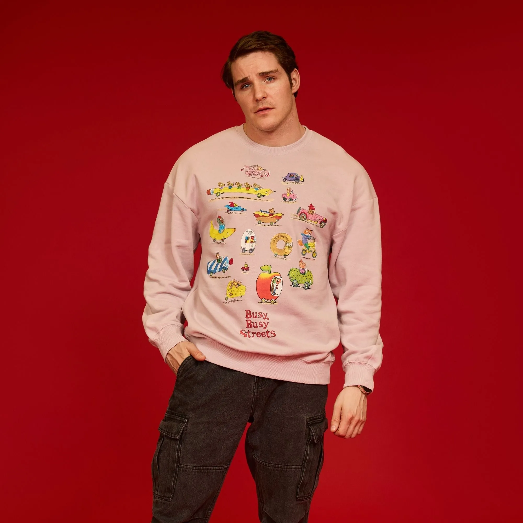 Richard Scarry's Busy Busy Streets Crewneck sold by Cakeworthy product image thumbnail 2