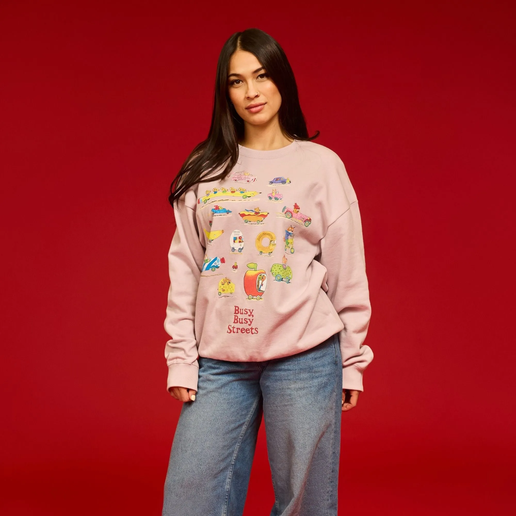 Richard Scarry's Busy Busy Streets Crewneck sold by Cakeworthy