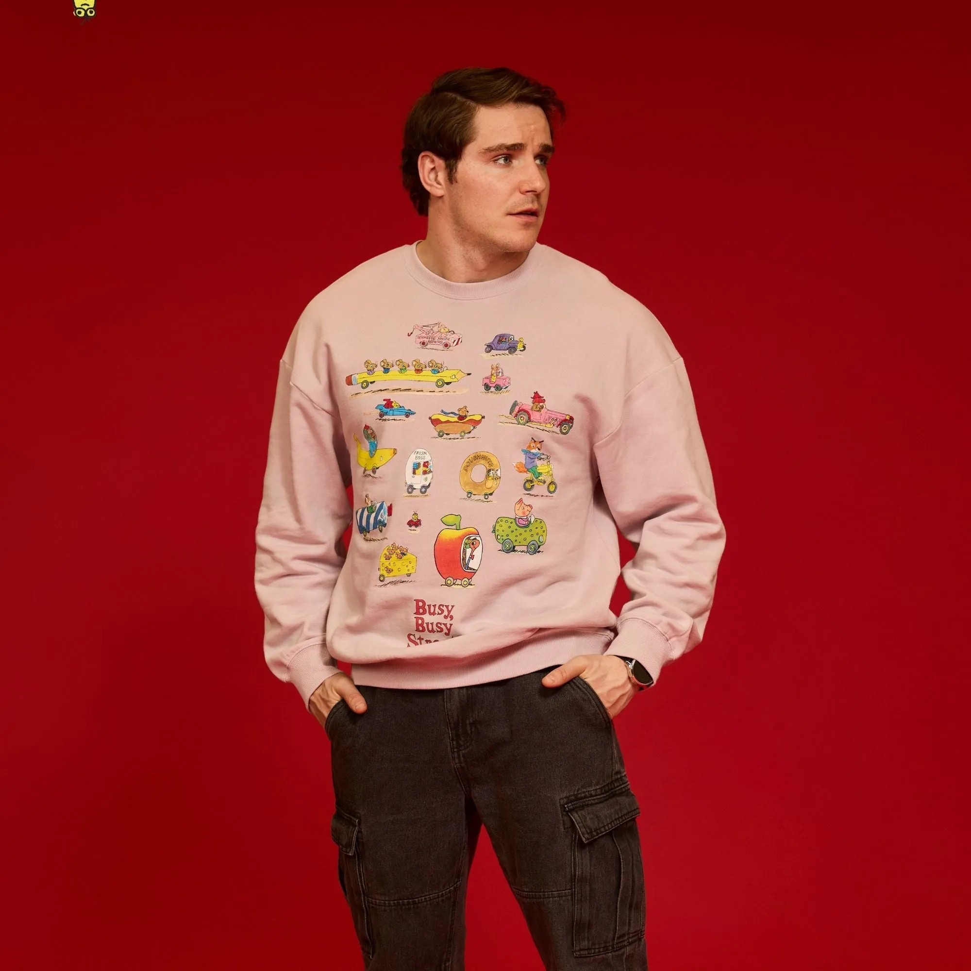 Richard Scarry's Busy Busy Streets Crewneck sold by Cakeworthy product image thumbnail 3