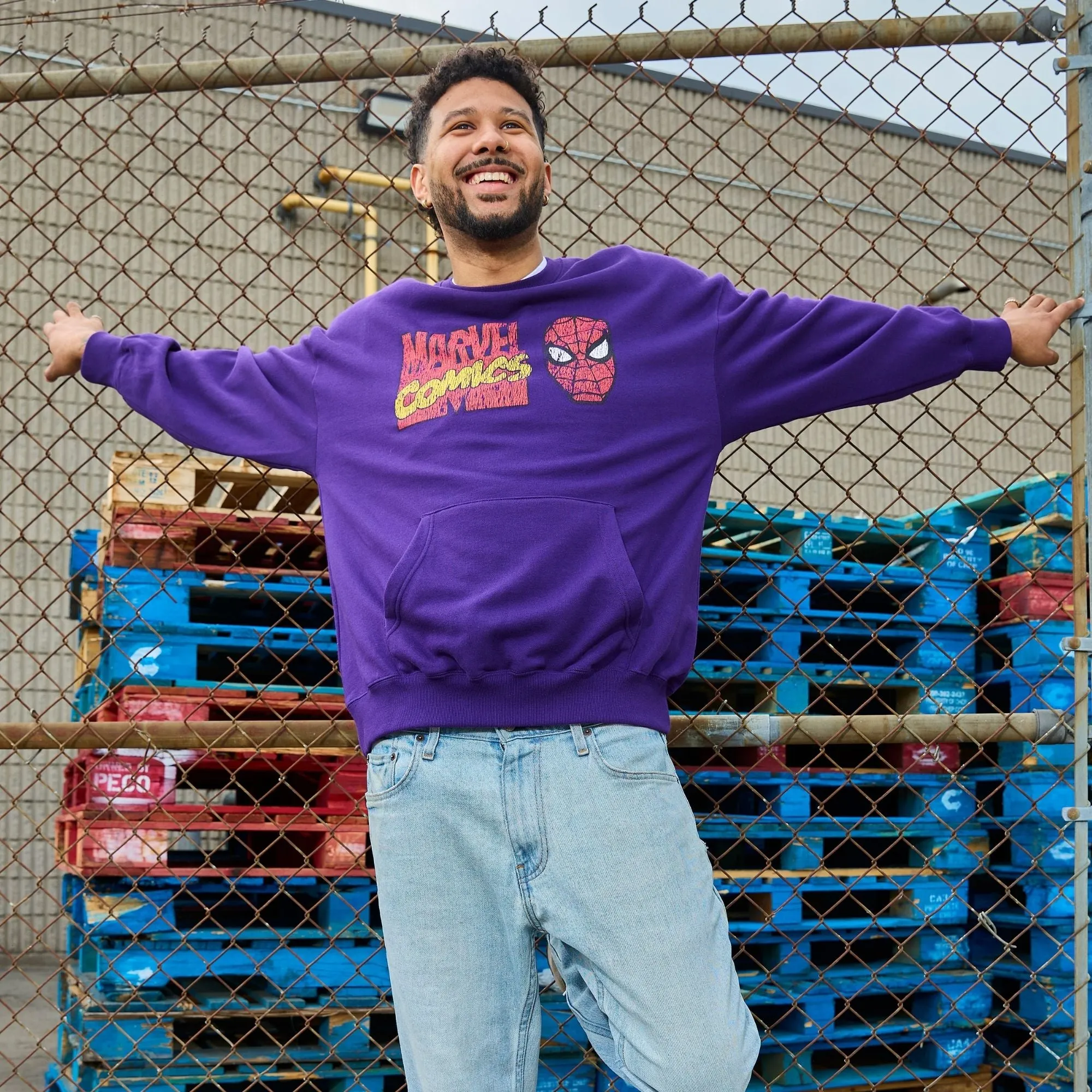 Spider Man 90's Pocket Crewneck sold by Cakeworthy product image thumbnail 3