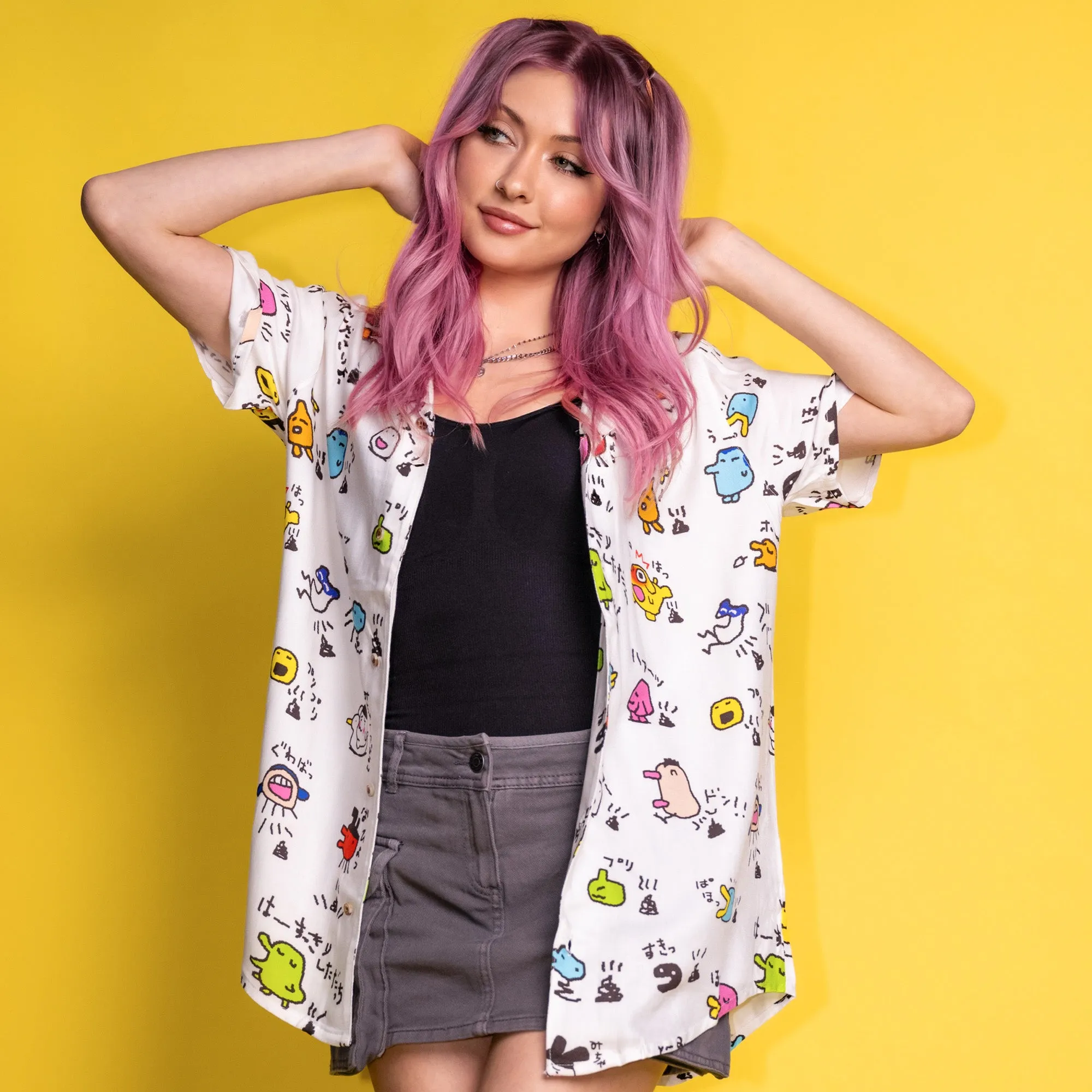 Tamagotchi Button Up Shirt sold by Cakeworthy product image thumbnail 4