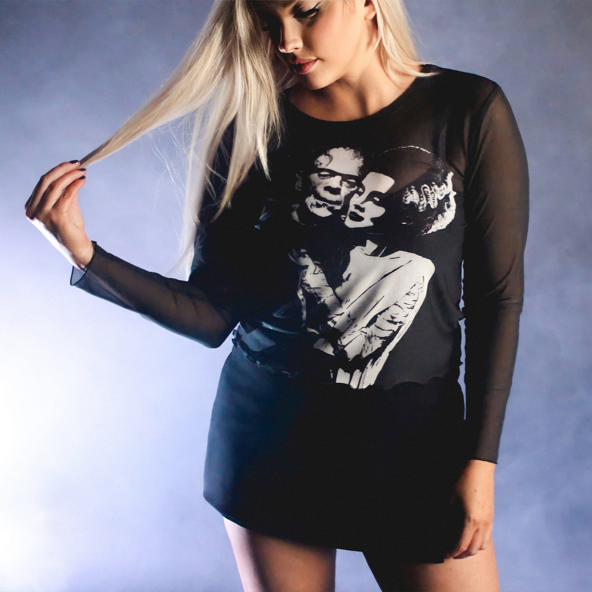 Frankenstein and Bride Mesh Top sold by Cakeworthy product image thumbnail 3