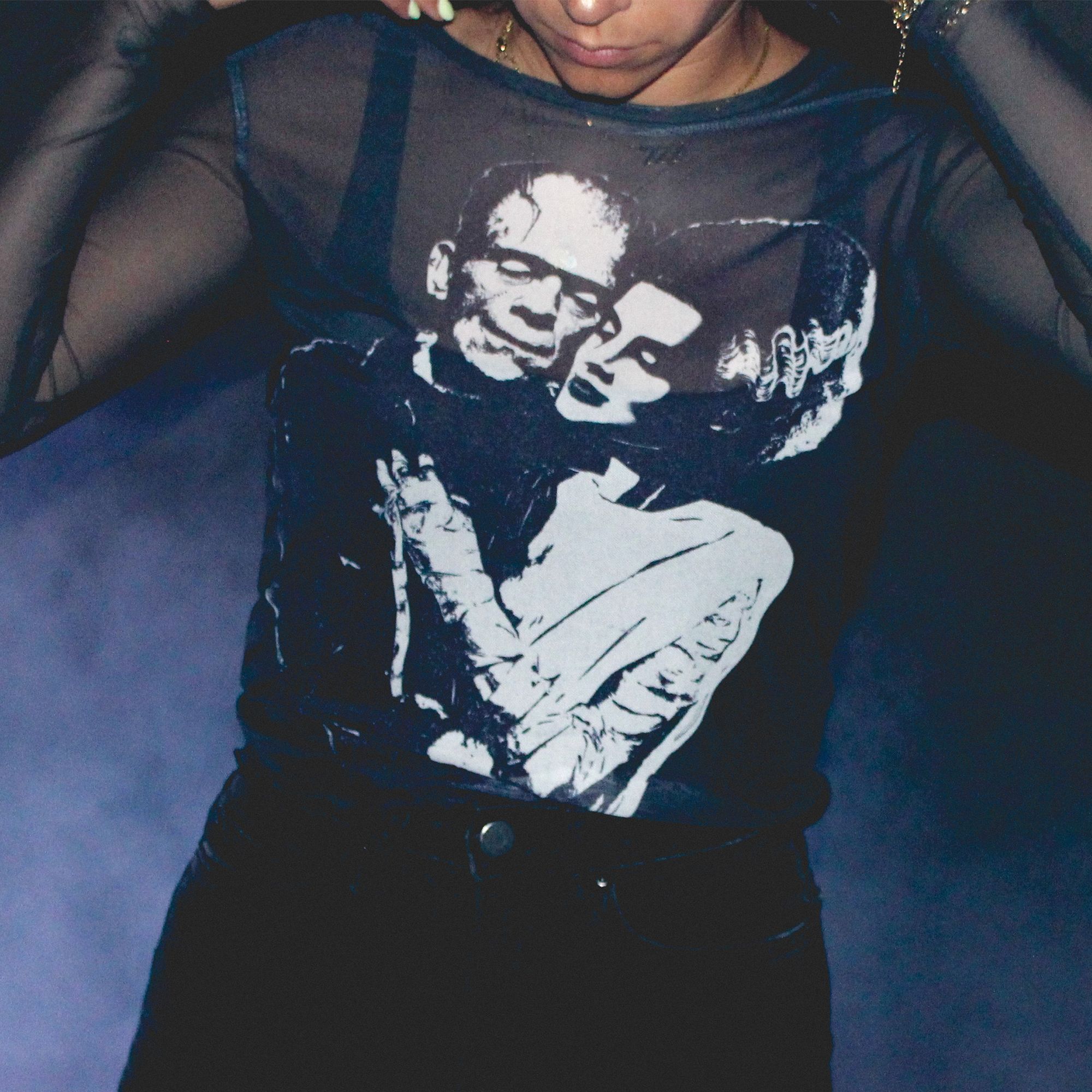 Frankenstein and Bride Mesh Top sold by Cakeworthy product image thumbnail 5