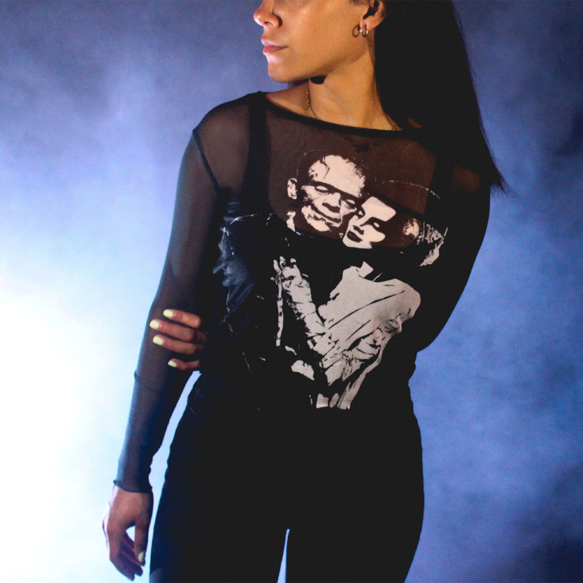 Frankenstein and Bride Mesh Top sold by Cakeworthy product image thumbnail 2