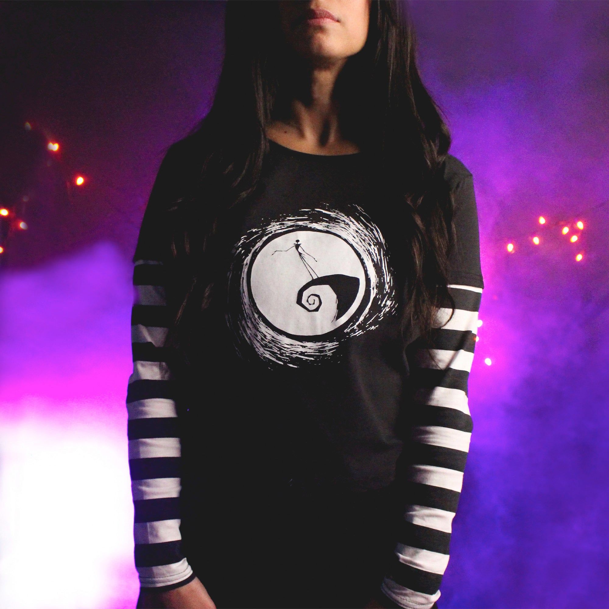 Jack Skellington Long Sleeve Crop T-Shirt sold by Cakeworthy product image thumbnail 2