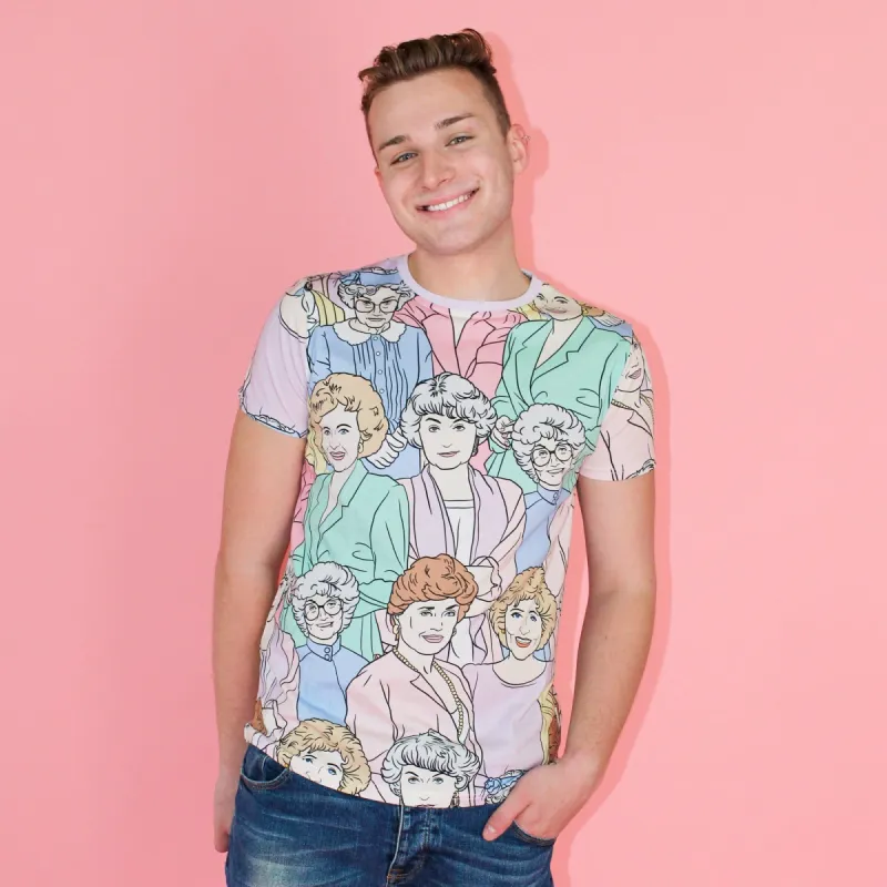 The Golden Girls Pastel AOP T-Shirt sold by Cakeworthy