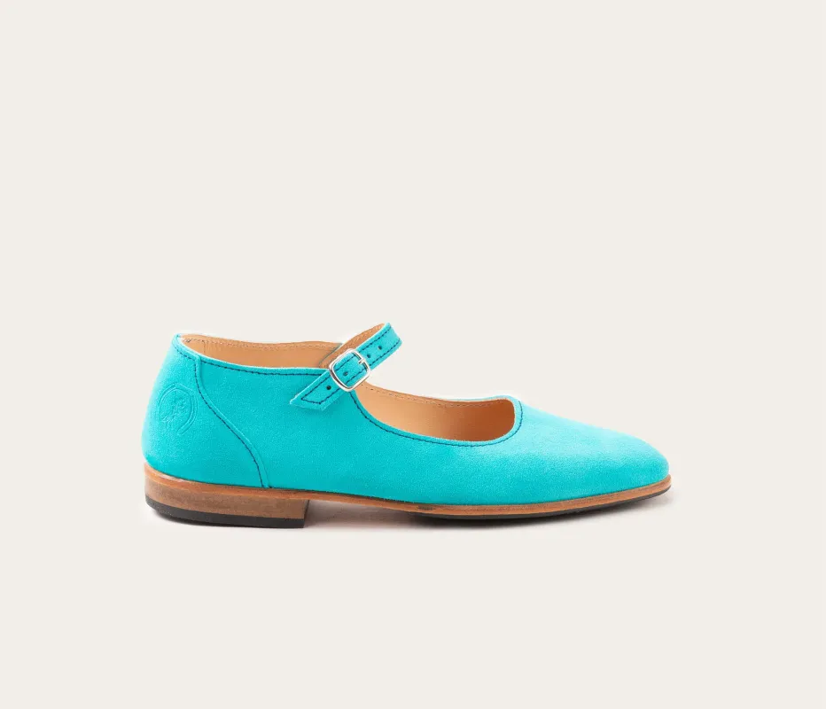 Jeanne, babie Velours Turquoise made by La Botte Gardiane