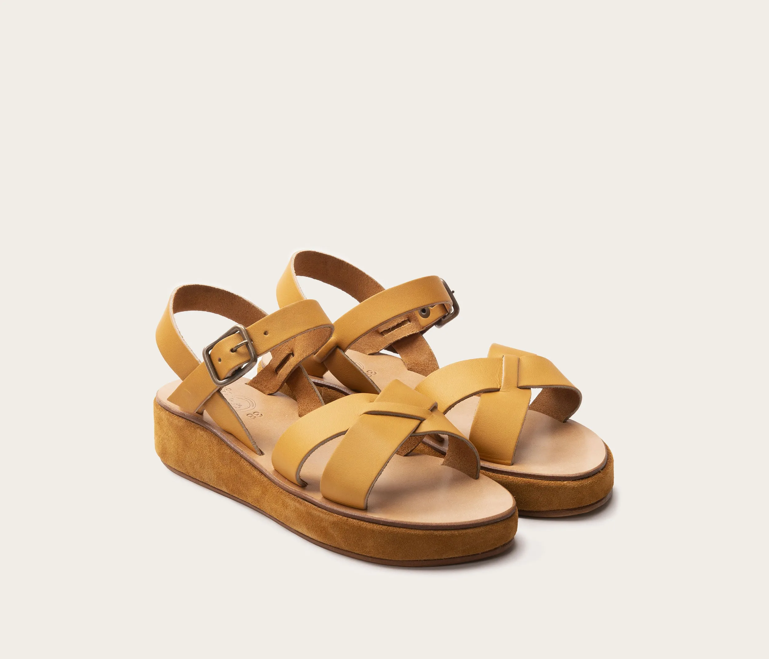 Pac compensé Sandale Velours Ecureuil & Naturel - Prix Doux sold by La Botte Gardiane product image thumbnail 2