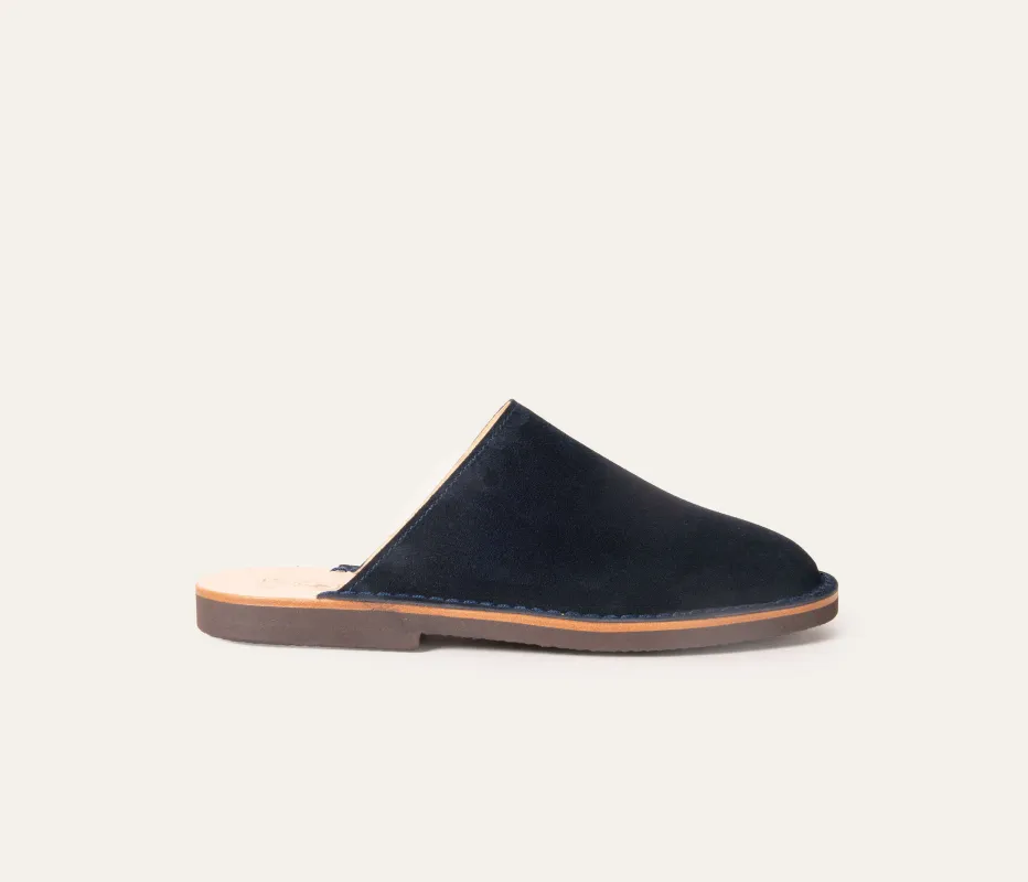 Estérel Mule Homme Velours Marine made by La Botte Gardiane
