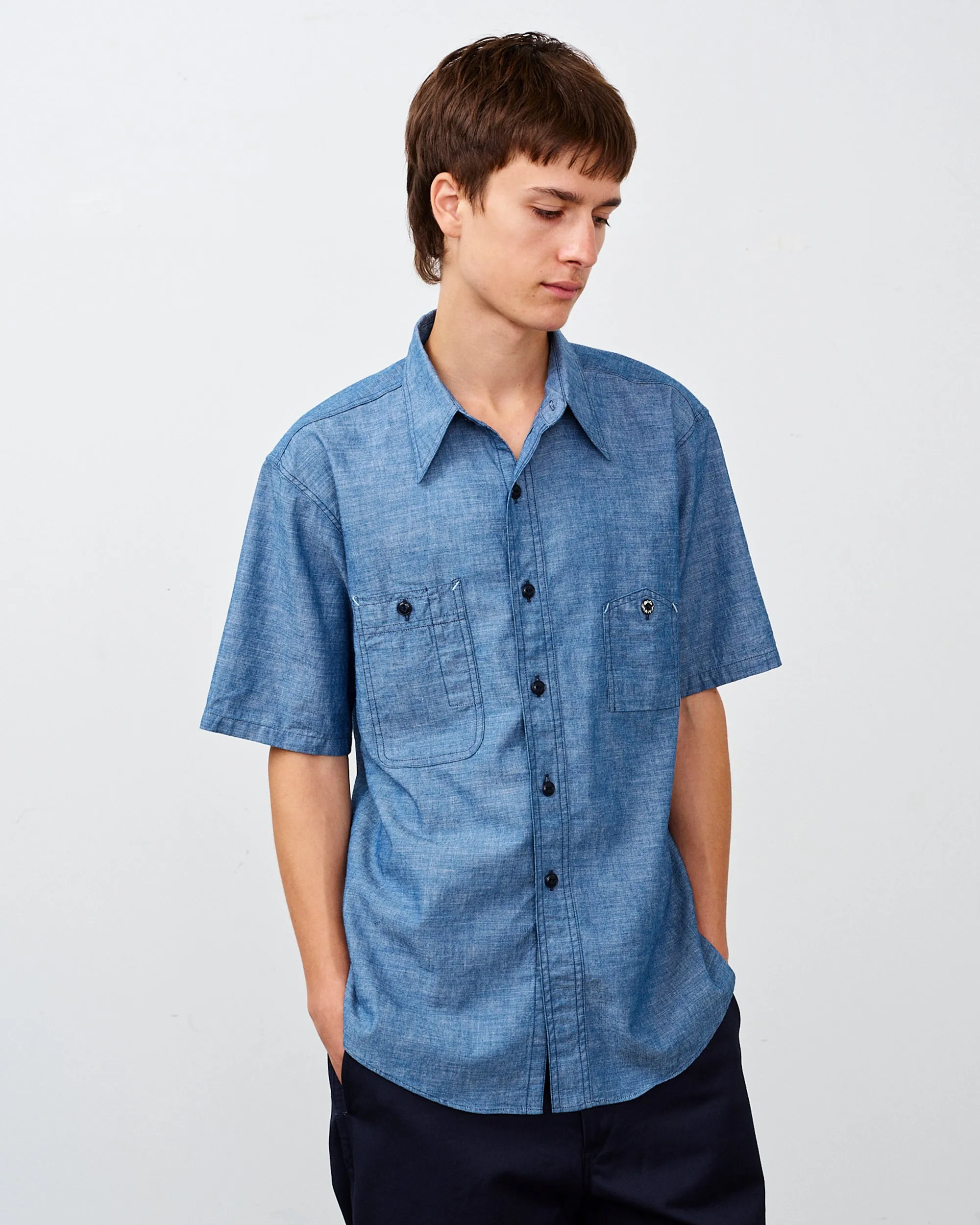 Y1942 S-SLEEVE CHAMBRAY SHIRT sold by Big Yank