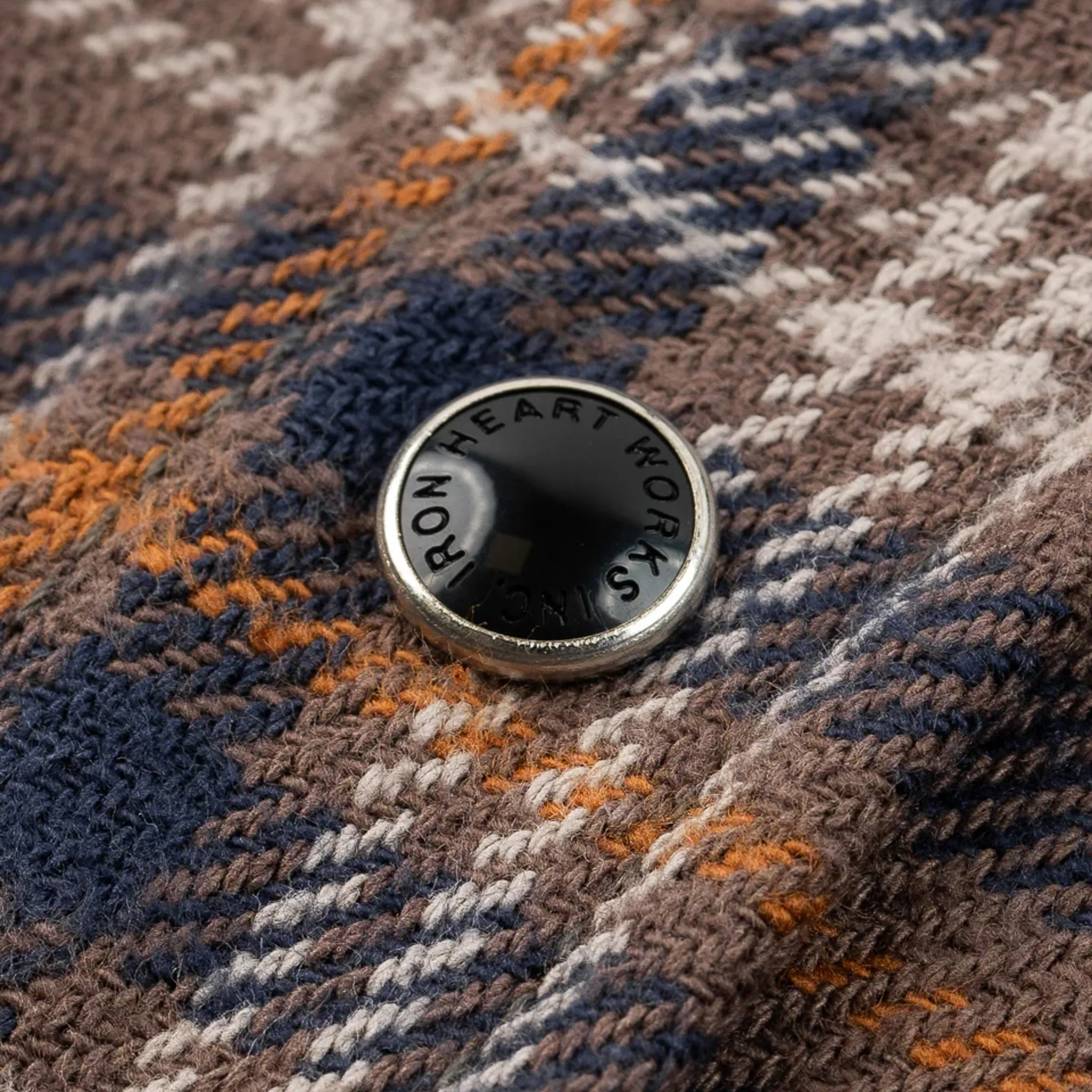 IHSH-431-BRN (FW25) Slubby Heavy Flannel Check Western Shirt - Brown sold by BlackBlue product image thumbnail 5