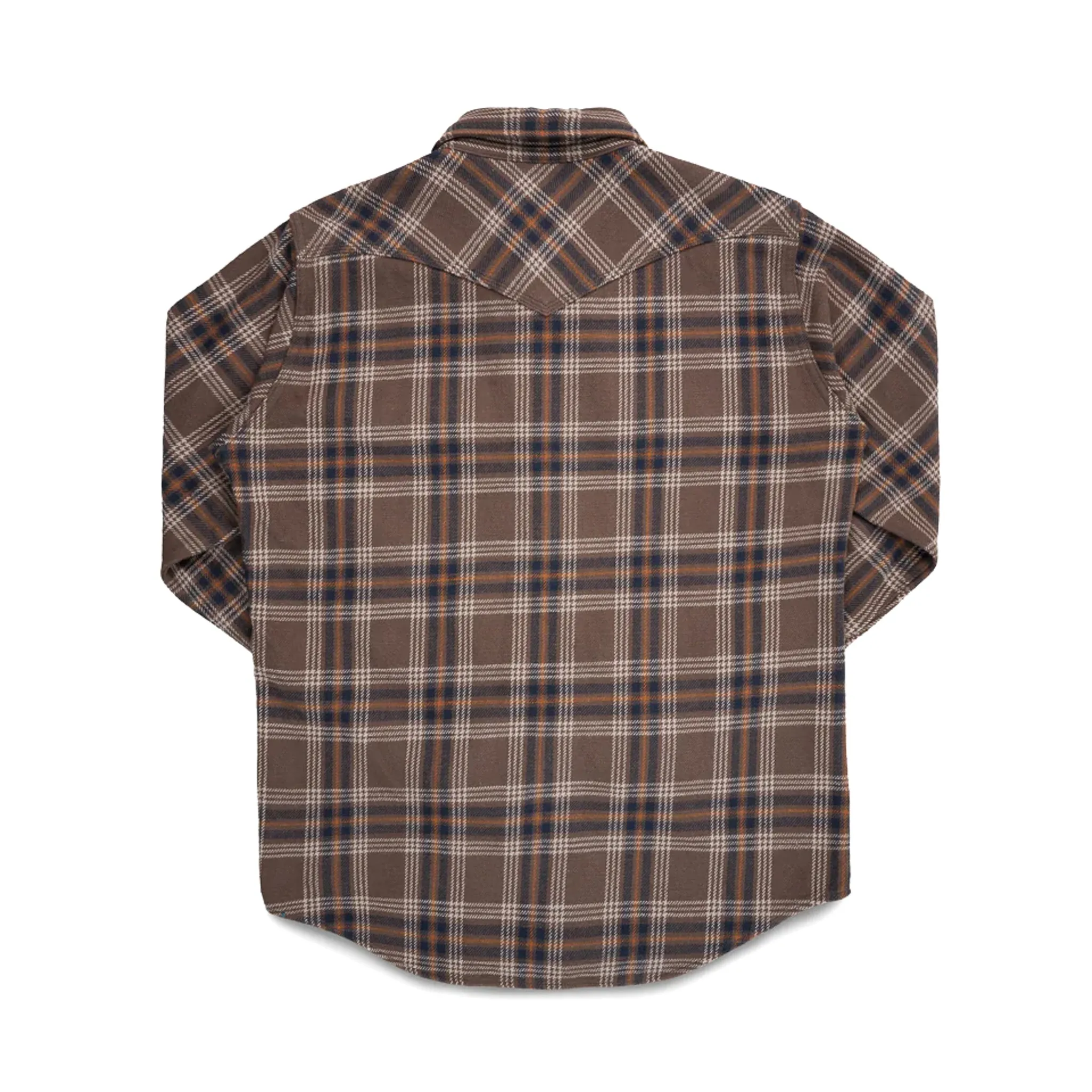 IHSH-431-BRN (FW25) Slubby Heavy Flannel Check Western Shirt - Brown sold by BlackBlue product image thumbnail 2