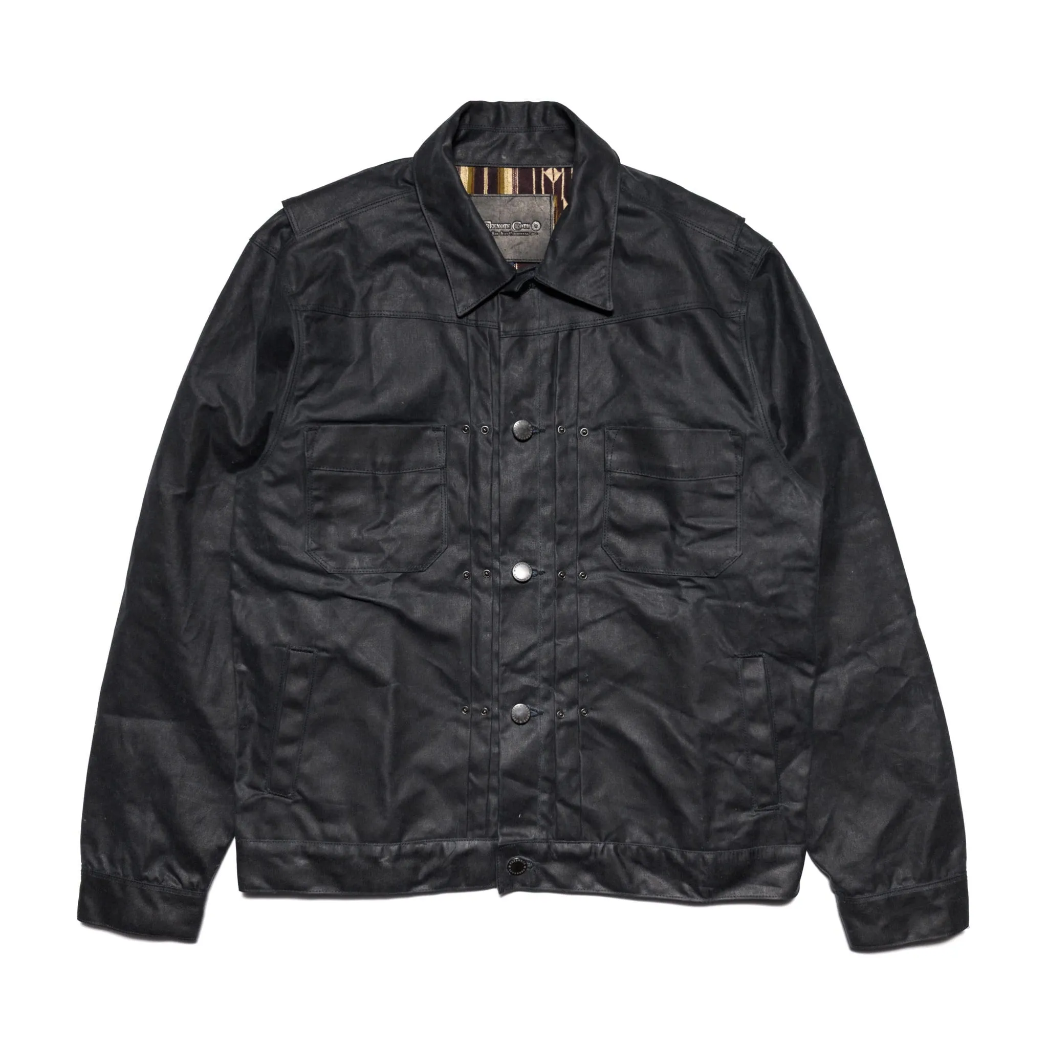 RJ-1 Riders Jacket Waxed Canvas - Black (Purple Lining) sold by BlackBlue