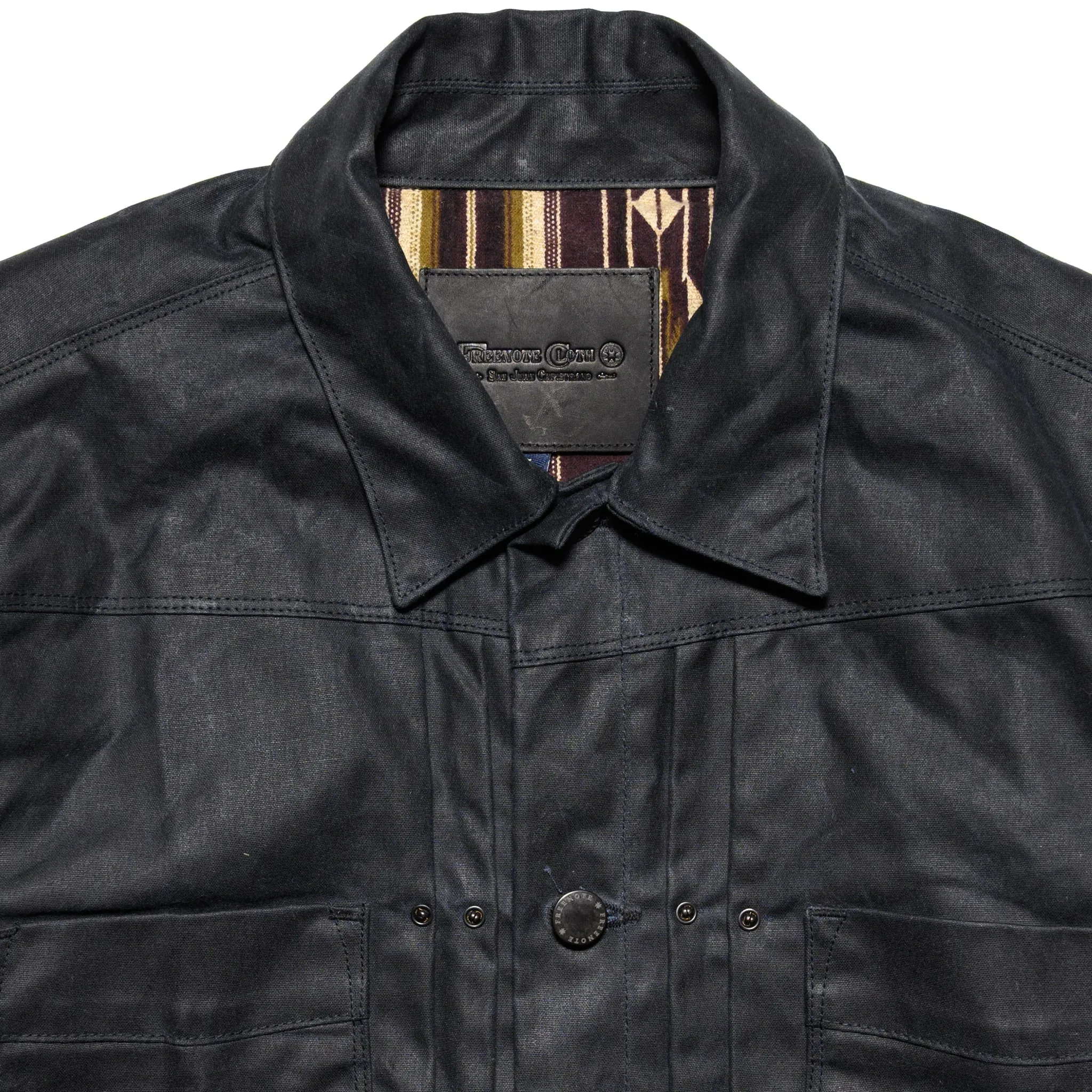 RJ-1 Riders Jacket Waxed Canvas - Black (Purple Lining) sold by BlackBlue product image thumbnail 3