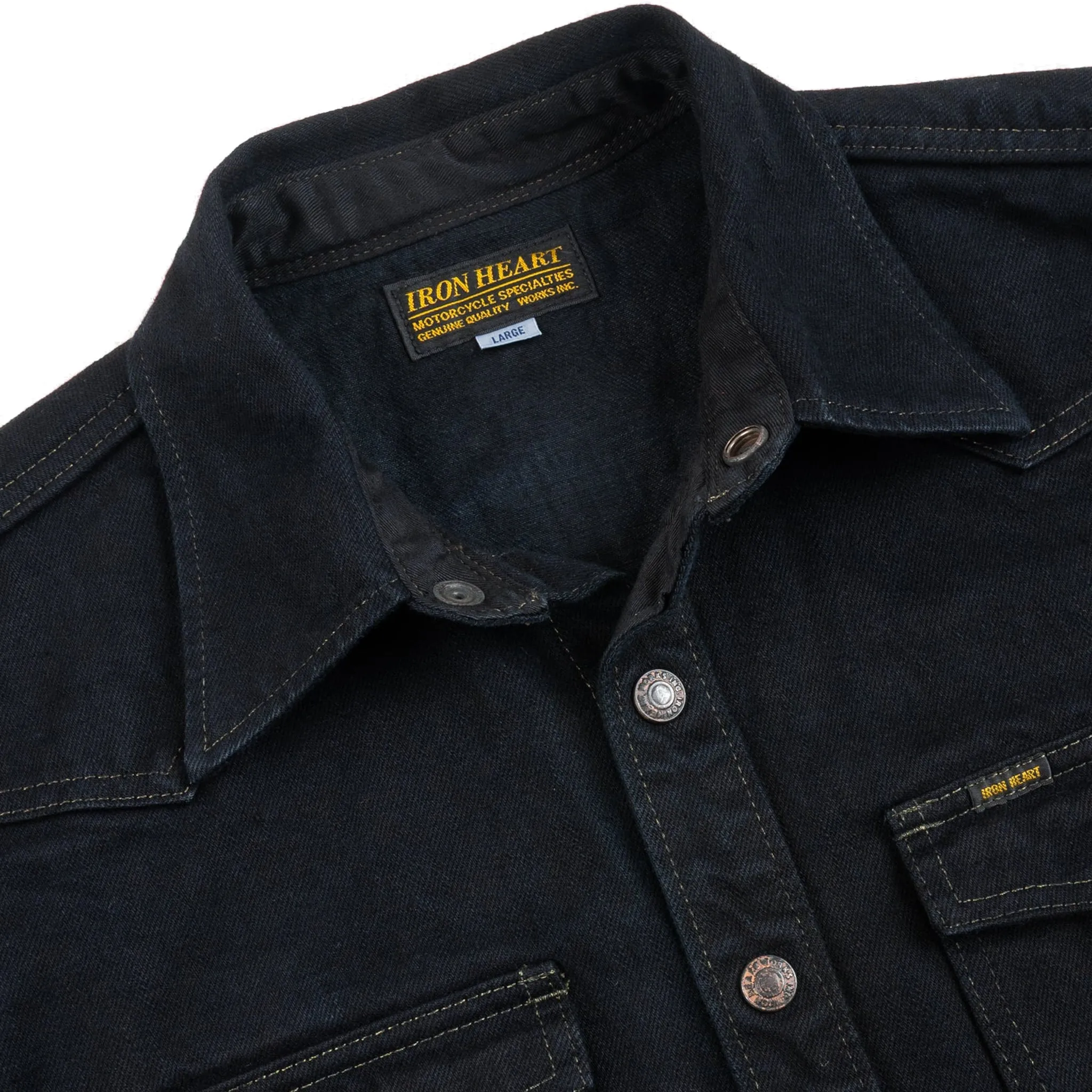IHSH-293-OD 18oz Vintage Selvedge Denim CPO Shirt - Indigo Overdyed Black sold by BlackBlue product image thumbnail 4