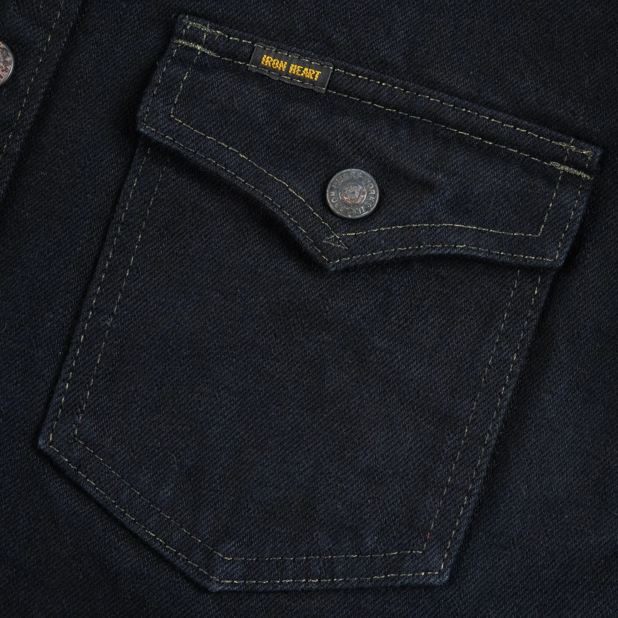 IHSH-293-OD 18oz Vintage Selvedge Denim CPO Shirt - Indigo Overdyed Black sold by BlackBlue product image thumbnail 5