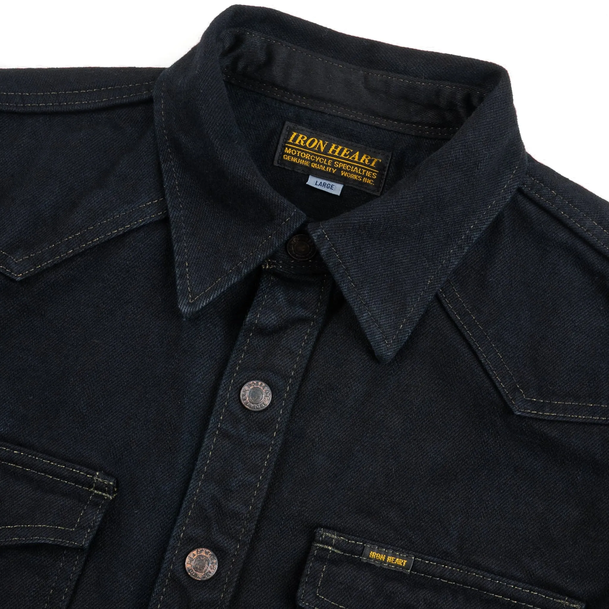 IHSH-293-OD 18oz Vintage Selvedge Denim CPO Shirt - Indigo Overdyed Black sold by BlackBlue product image thumbnail 3