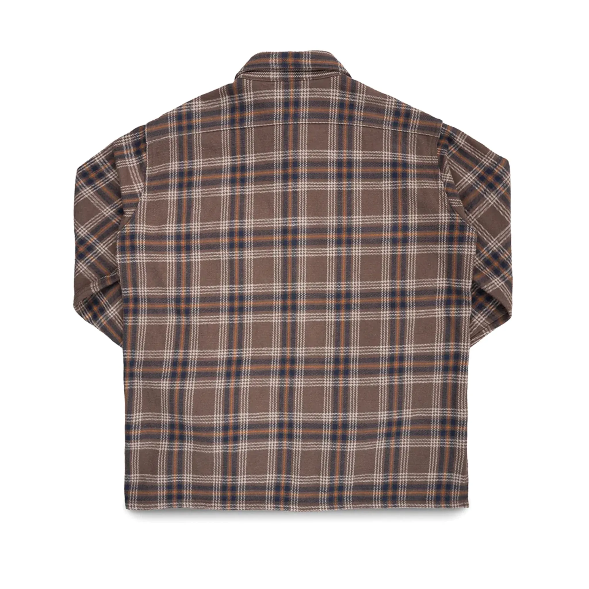 IHSH-430-BRN Slubby Heavy Flannel Check Work Overshirt - Brown sold by BlackBlue product image thumbnail 2