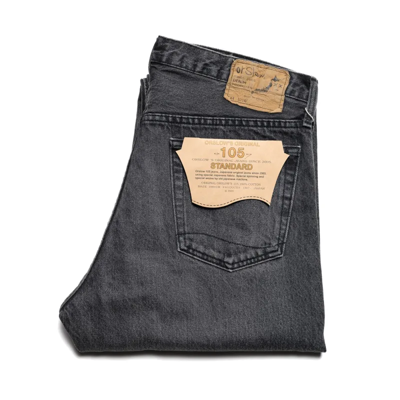 105 90's Denim - Black Denim Stonewash made by orSlow
