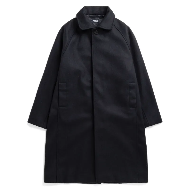 Utile Lined Coat Wool Melton - Midnight sold by BlackBlue