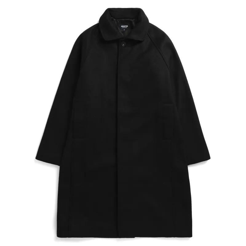 Utile Lined Coat Wool Melton - Black sold by BlackBlue