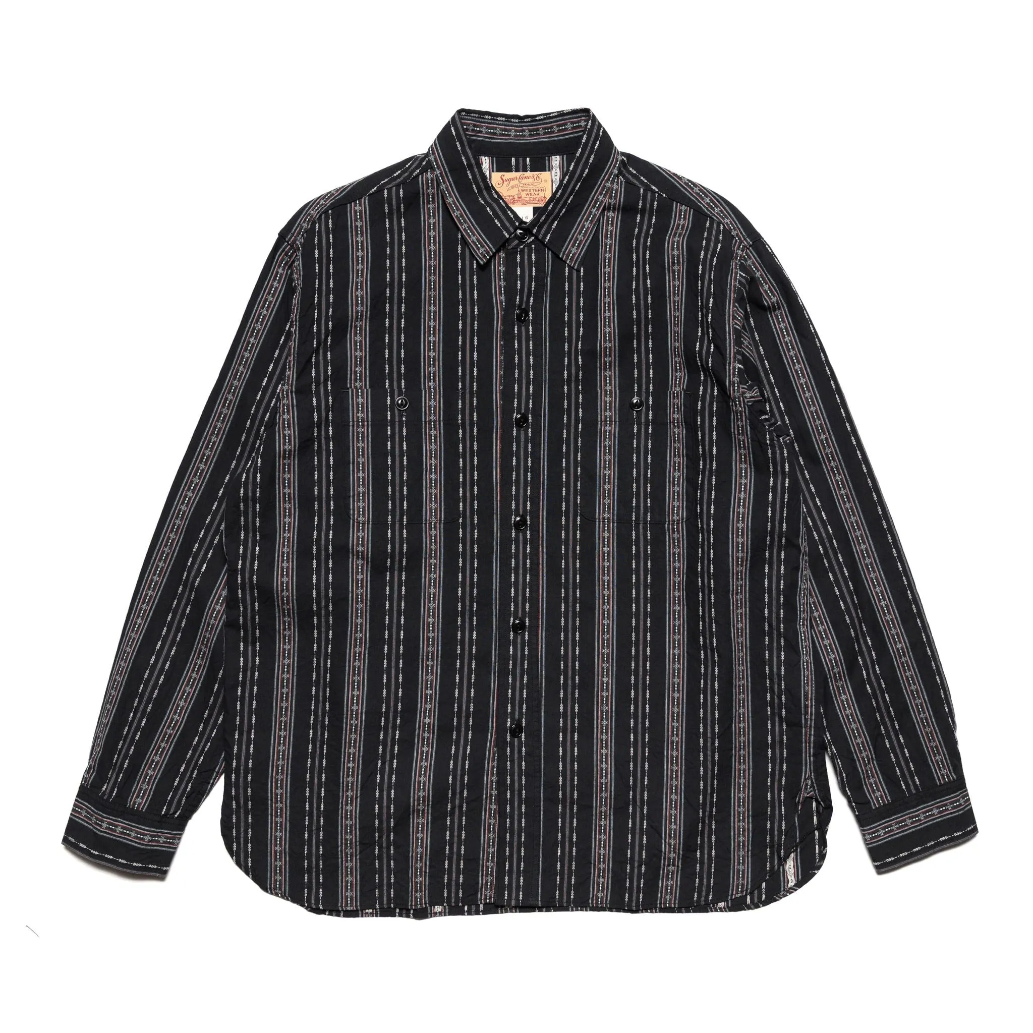 SC29462 Southwestern Dobby Stripe LS Work Shirt - Black sold by BlackBlue