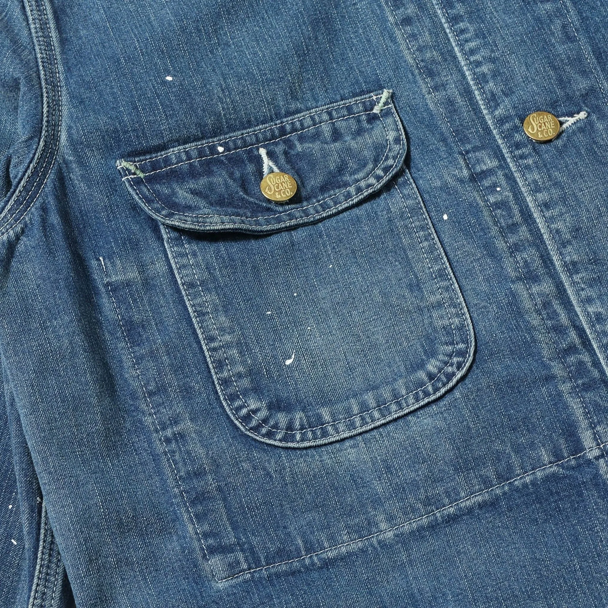 SC15708 11oz Blue Denim Work Coat Aged Model sold by BlackBlue product image thumbnail 5