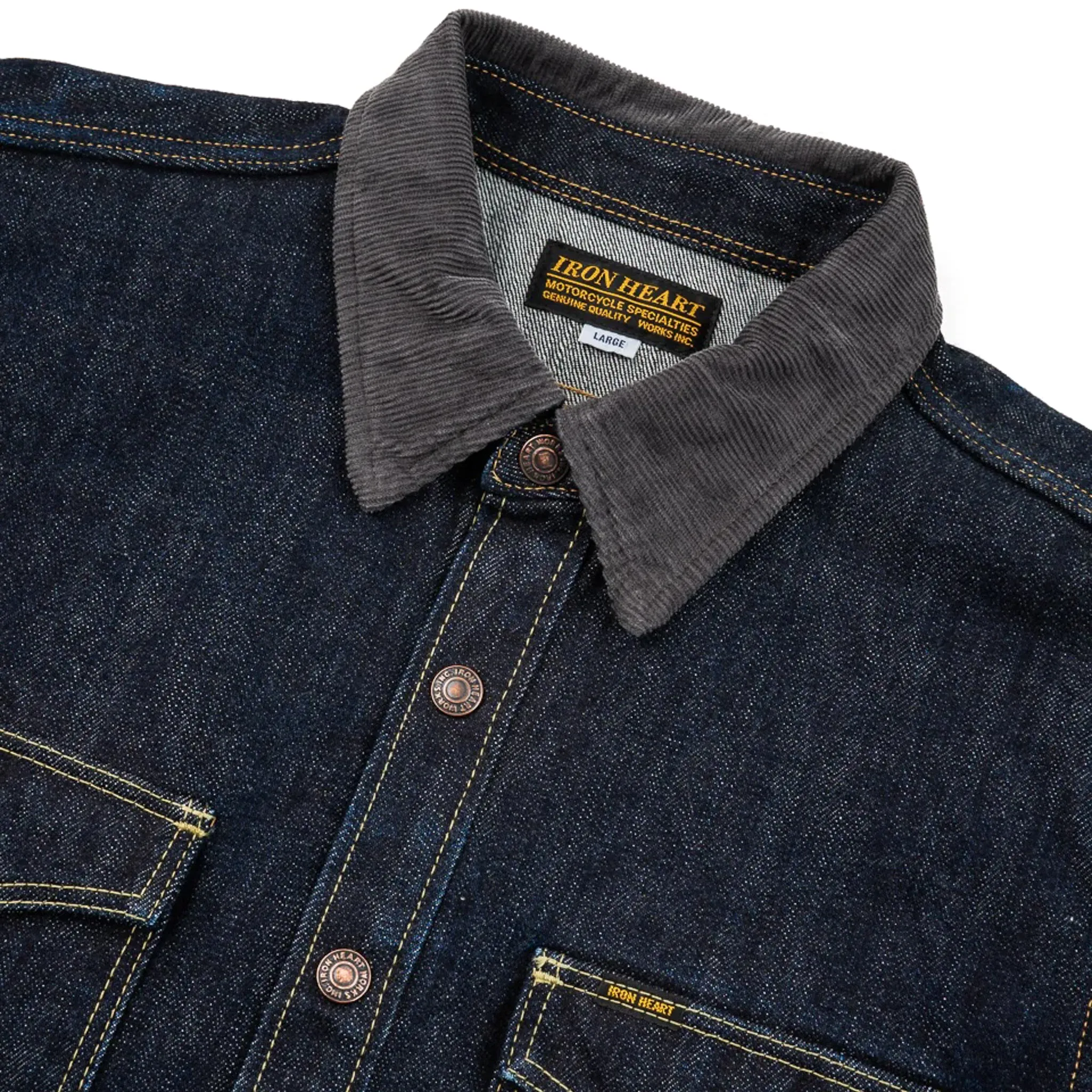 IHSH-427-IND 16oz Selvedge Denim CPO Shirt - Indigo sold by BlackBlue product image thumbnail 3