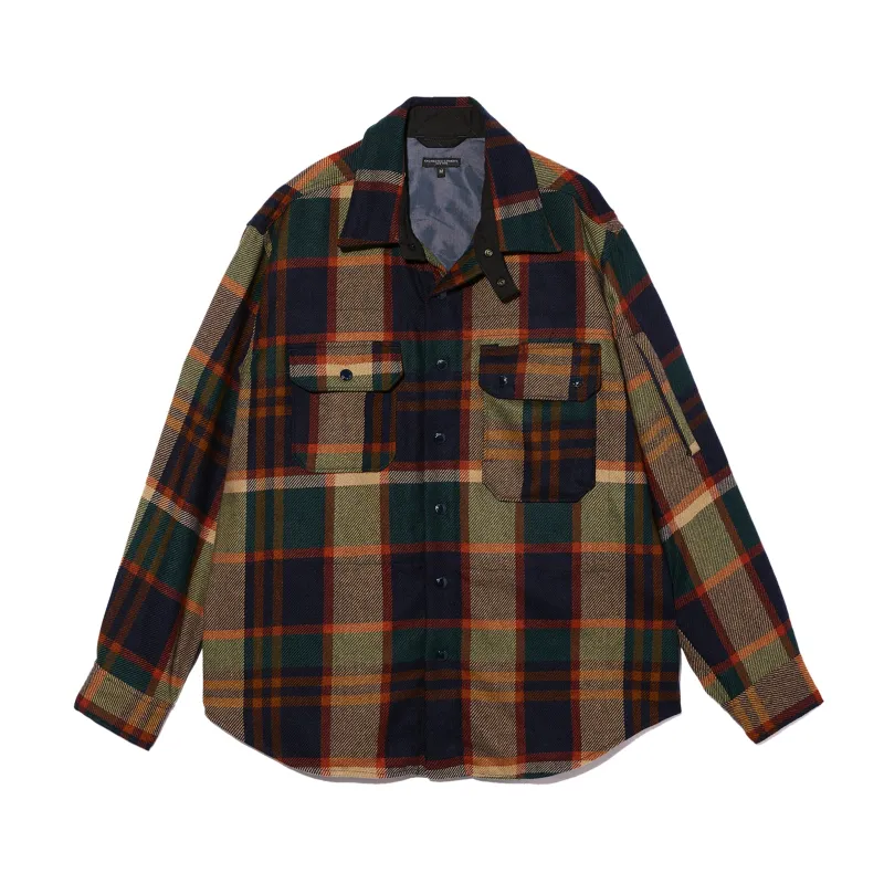 CPO Shirt Jacket - Navy/Brown Heavy Wool Plaid sold by BlackBlue