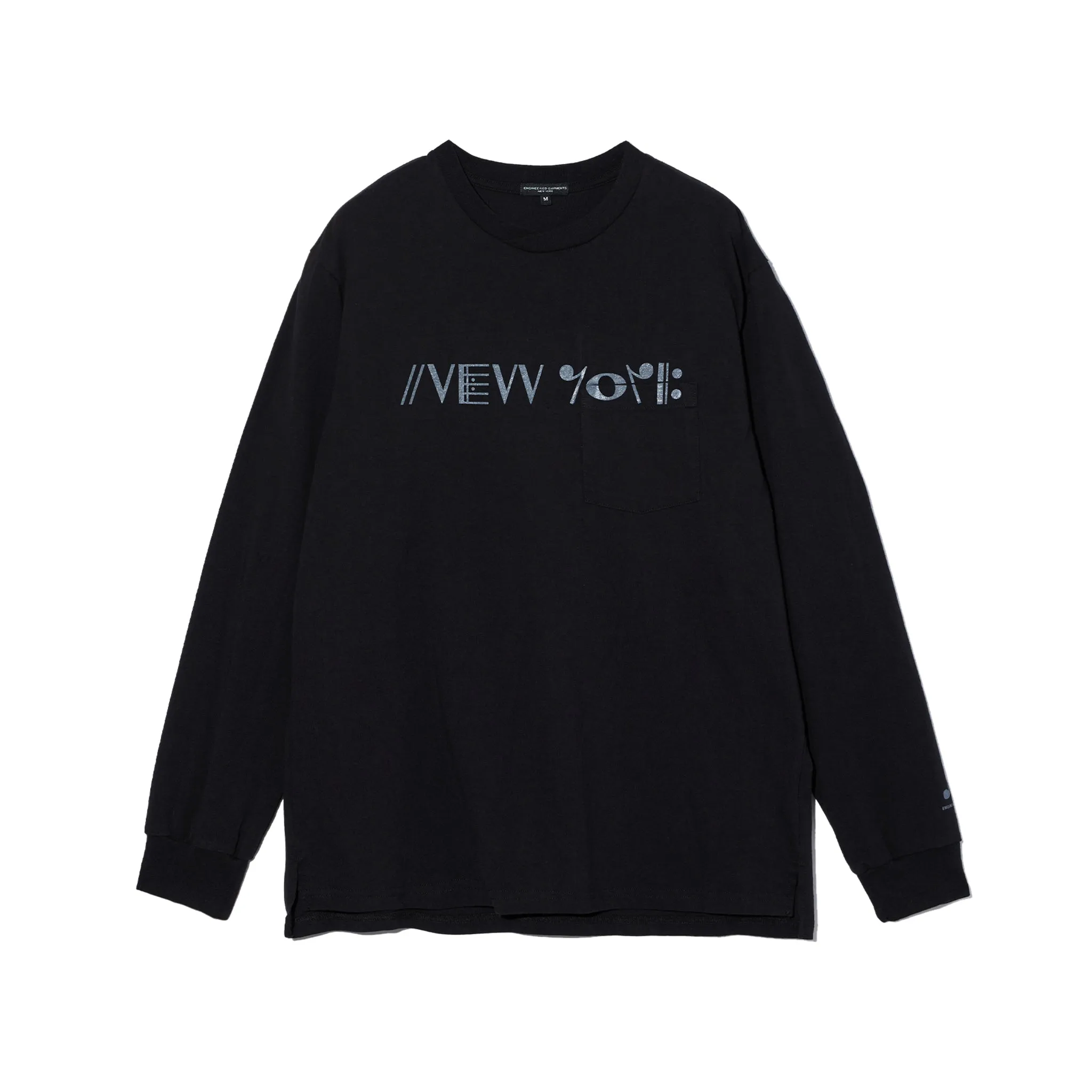 Printed Cross Crew Neck LS T-Shirt - Black sold by BlackBlue